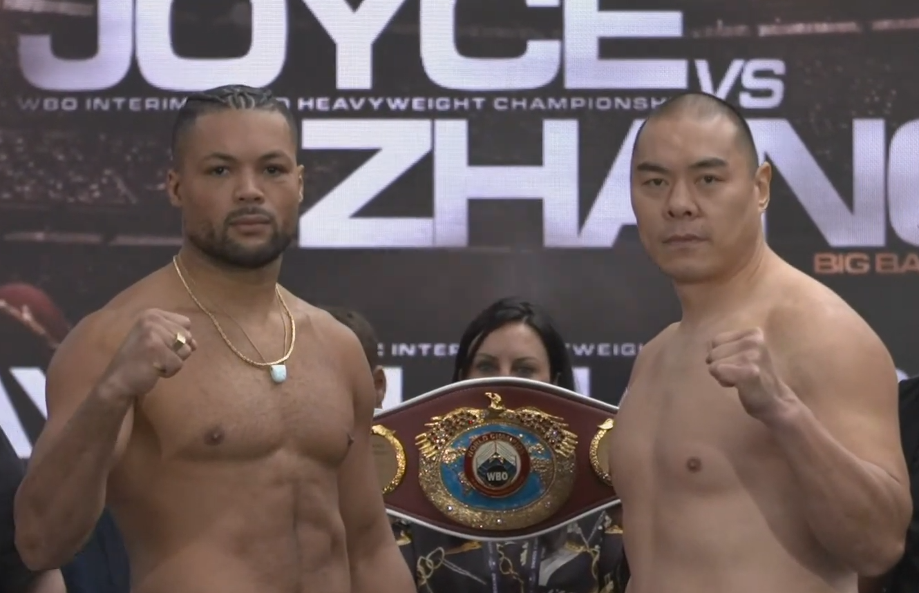 Joe Joyce & Zhilei Zhang face off for their PPV boxing bout.