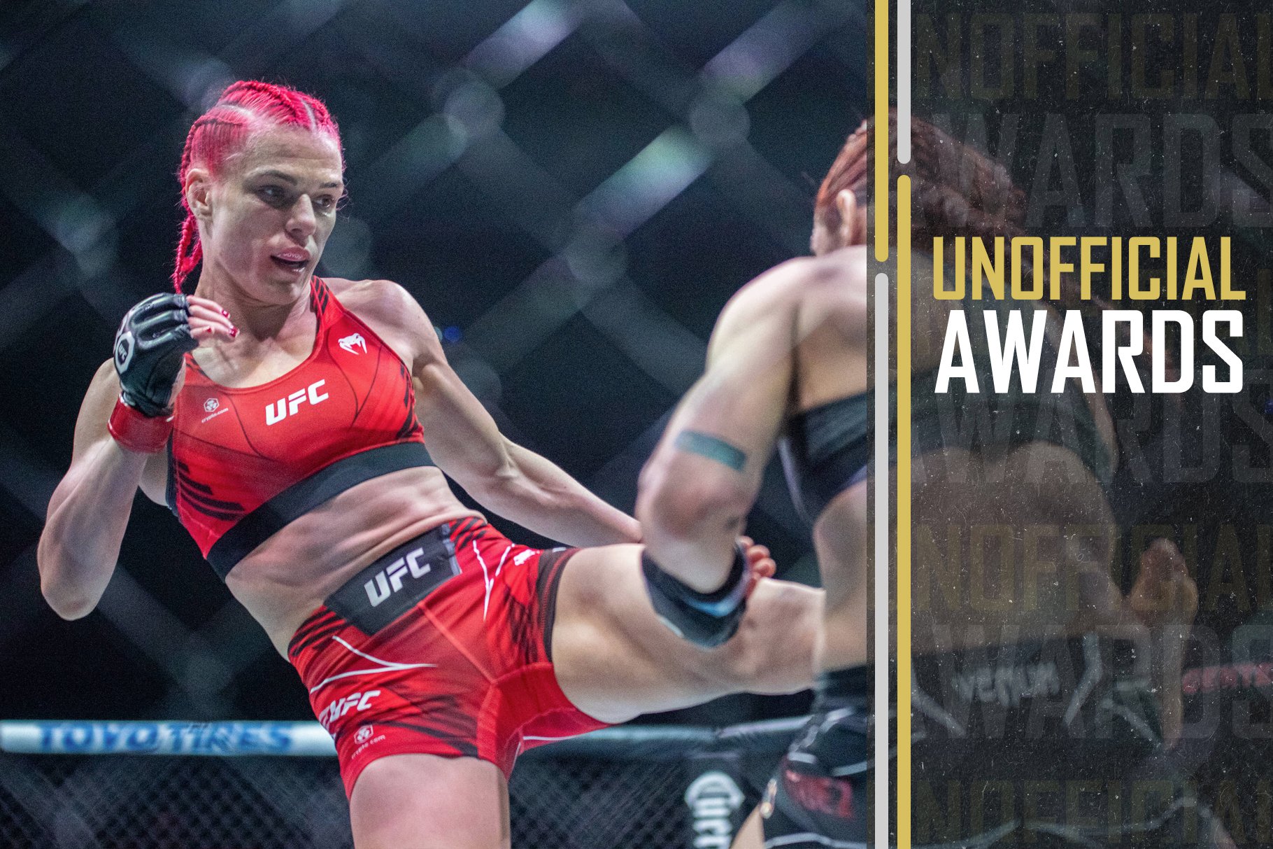 Gillian Robertson kicking Piera Rodriguez at UFC Fight Night: Max Holloway vs. Arnold Allen.