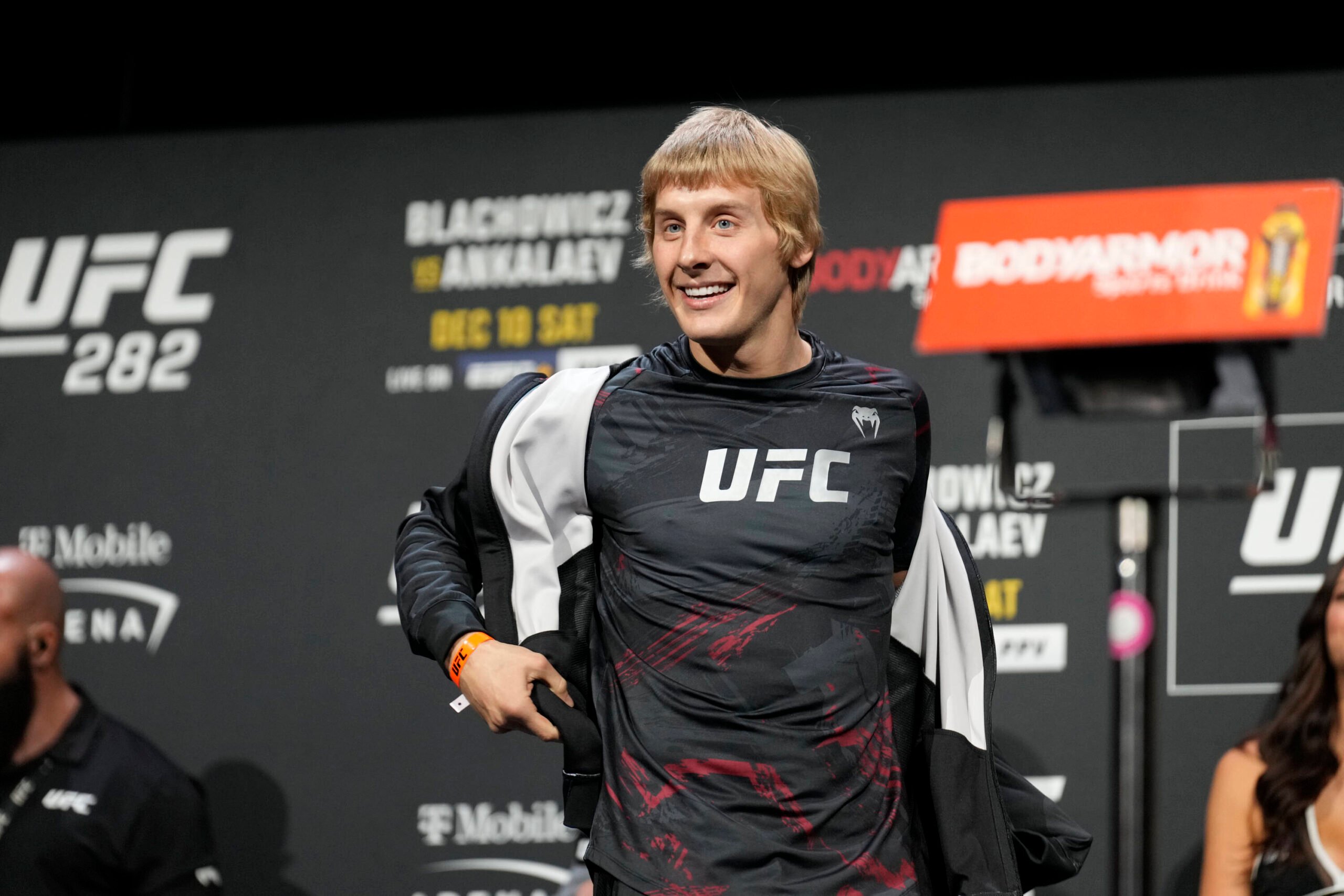 Paddy Pimblett showing off his UFC swag.