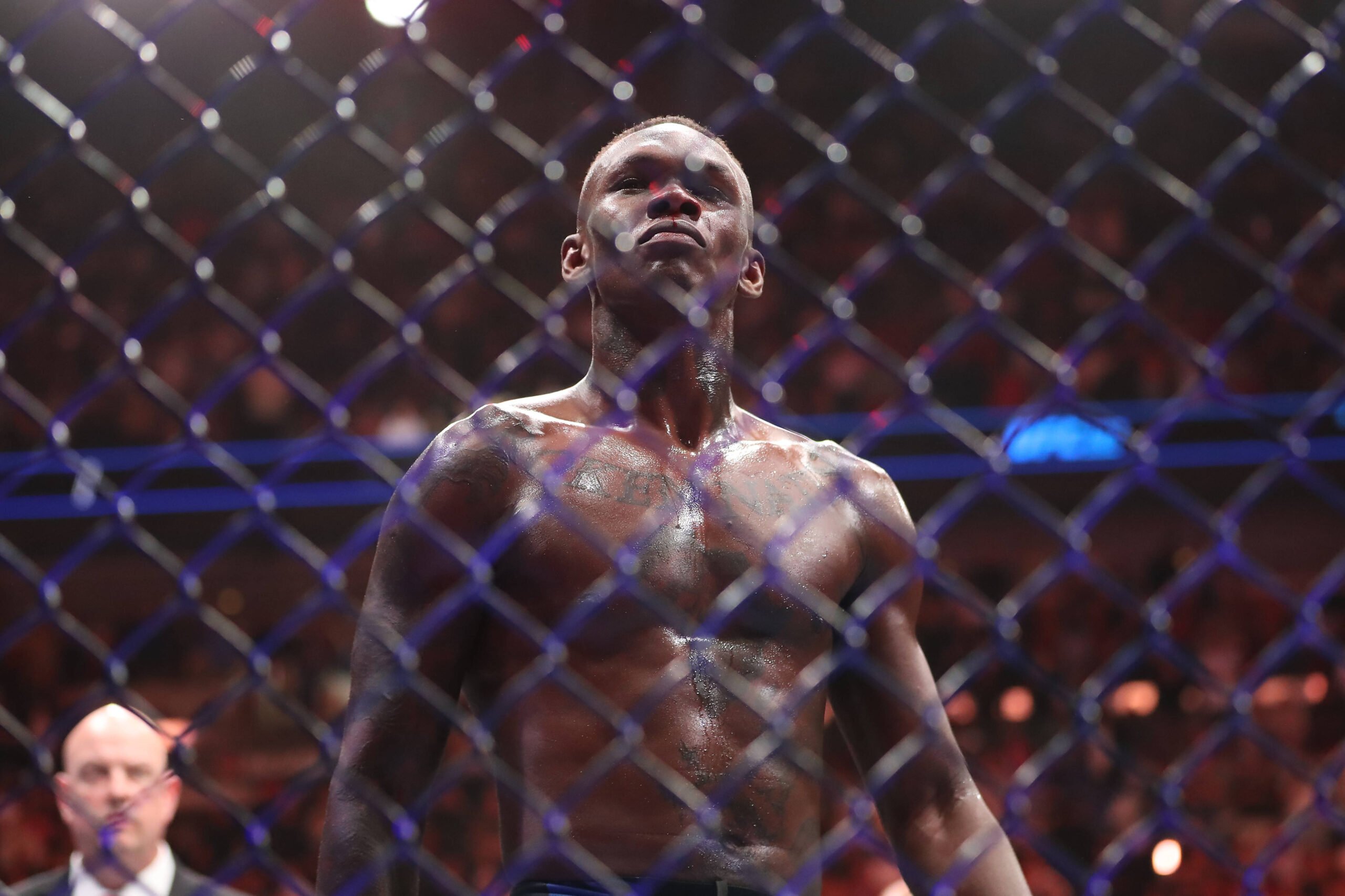 April 8, 2023, Miami, FL, Miami, Florida, United States: MIAMI, FLORIDA - APRIL 8: Israel Adesanya celebrates his victory over Alex Pereira in thei...
