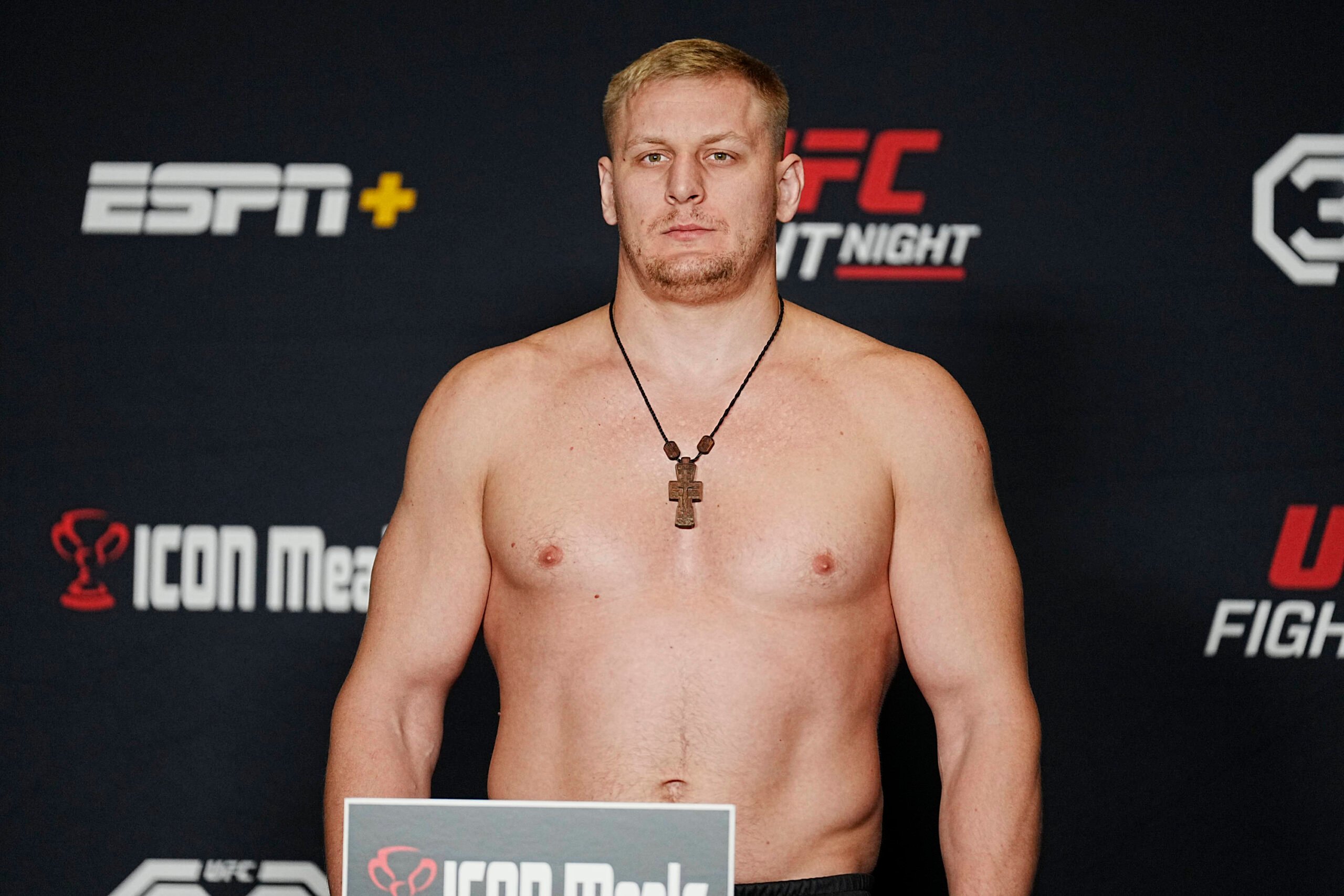 Sergei Pavlovich during weigh-ins for UFC Vegas 71.