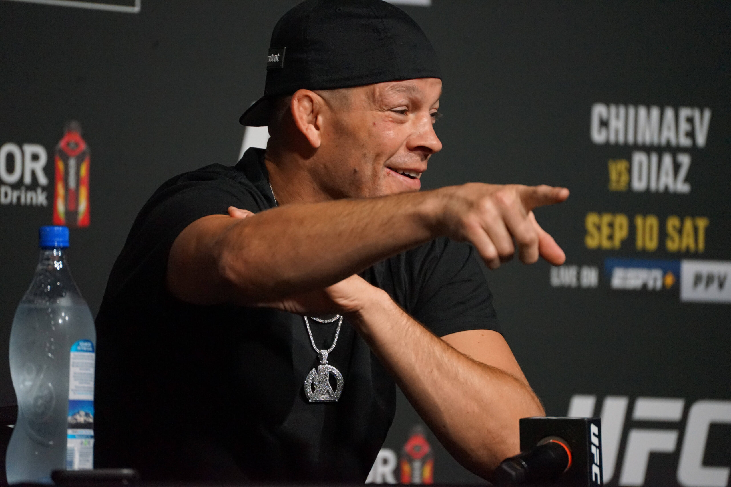Nate Diaz pointing and smiling