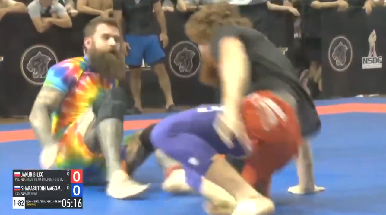 UFC fighter Sharabutdin Magomedov confronts Jakub Bilko at the ADCCs.