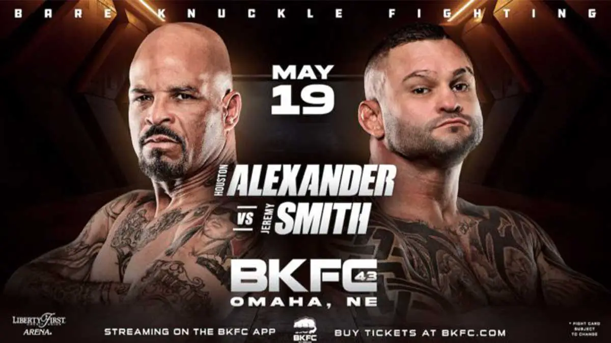Houston Alexander vs Jeremy Smith BKFC 43 poster.