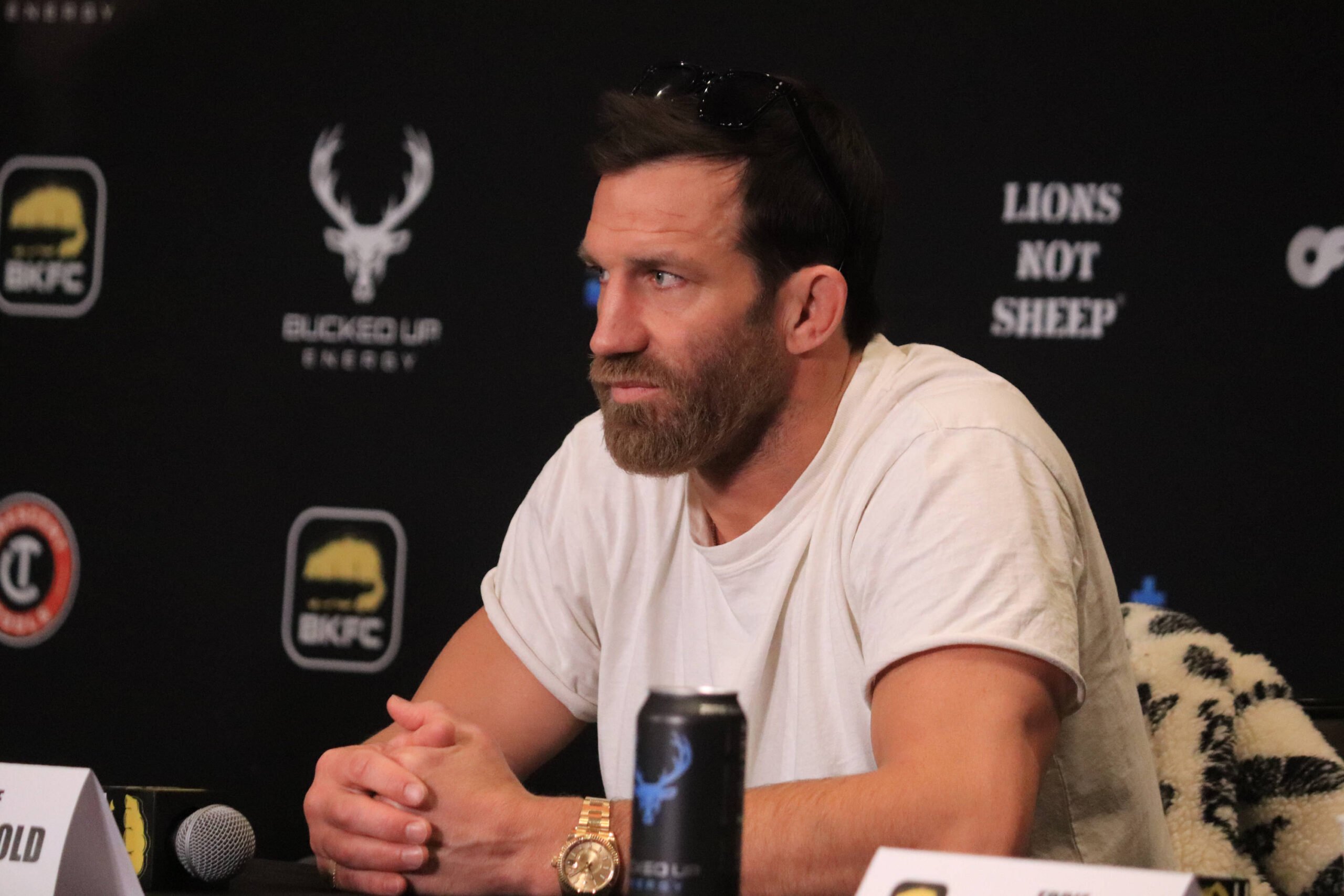 Luke Rockhold at a press conference for BKFC 41 in April 2023.