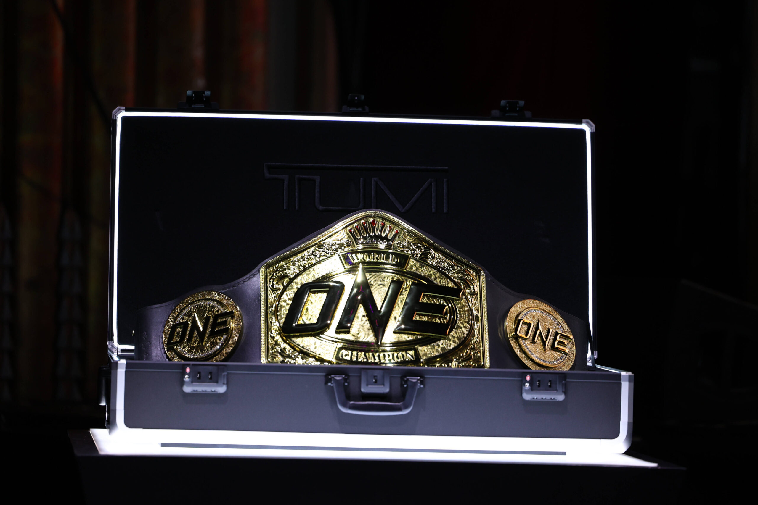 Championship belt ahead of ONE Fight Night 10. IMAGO/ZUMA Wire