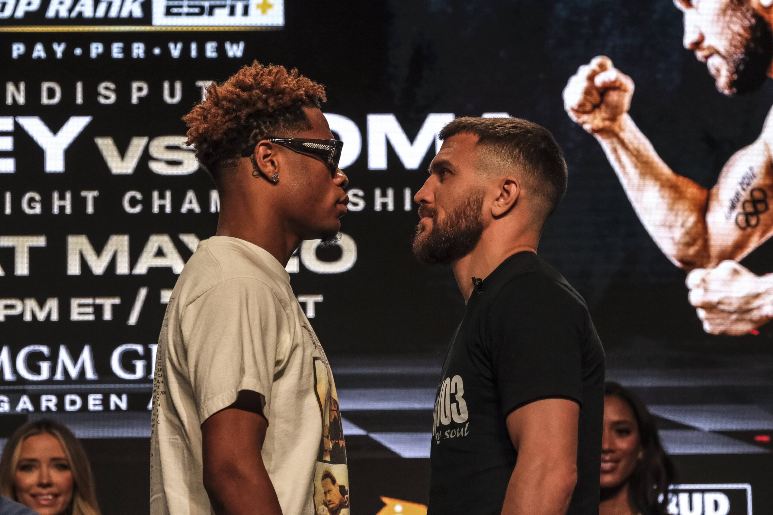 Haney and Lomachenko square off at the final press conference.
