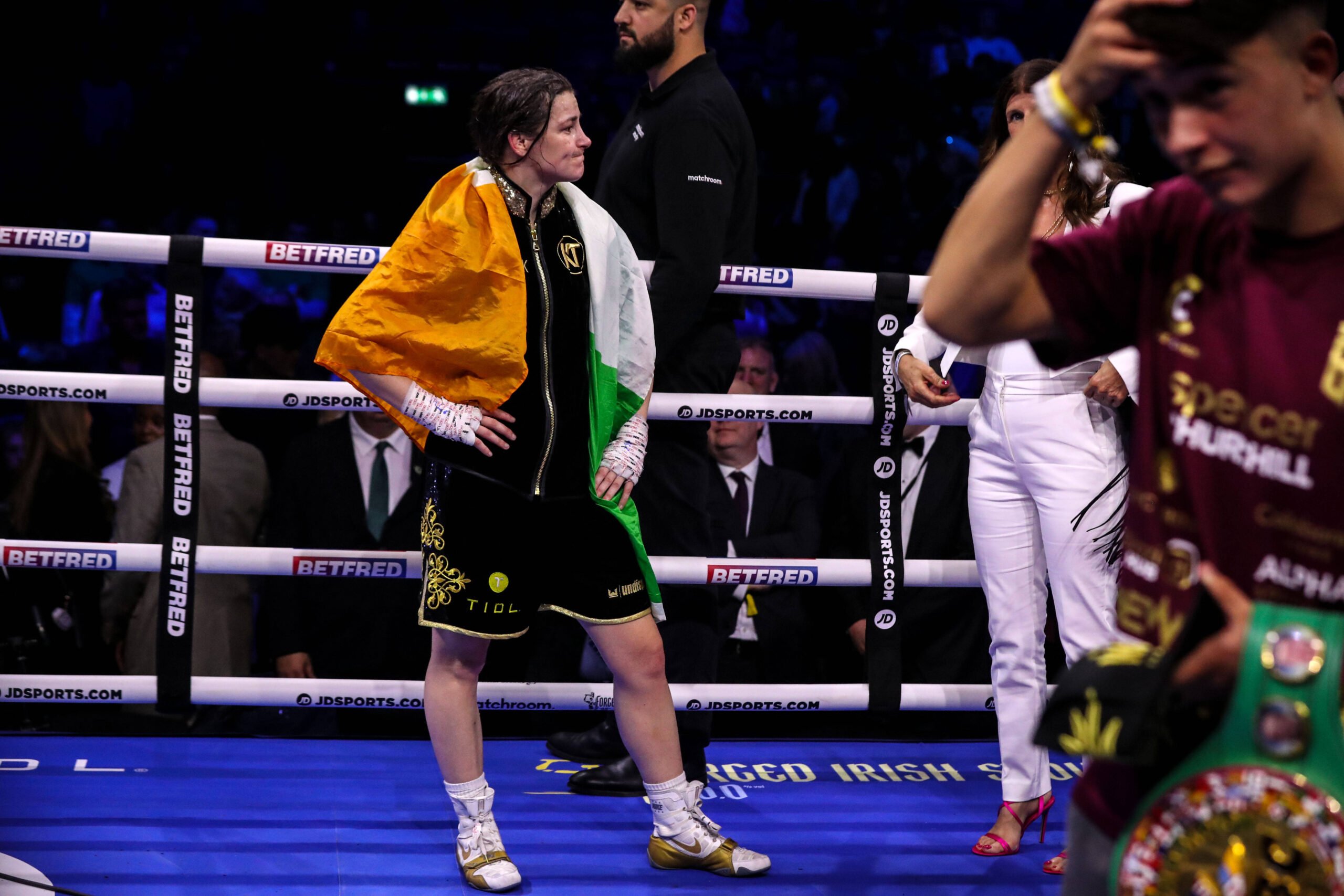 Undisputed Super Lightweight Championship Katie Taylor dejected after the fight Katie Taylor dejected after losing to Chantelle Cameron