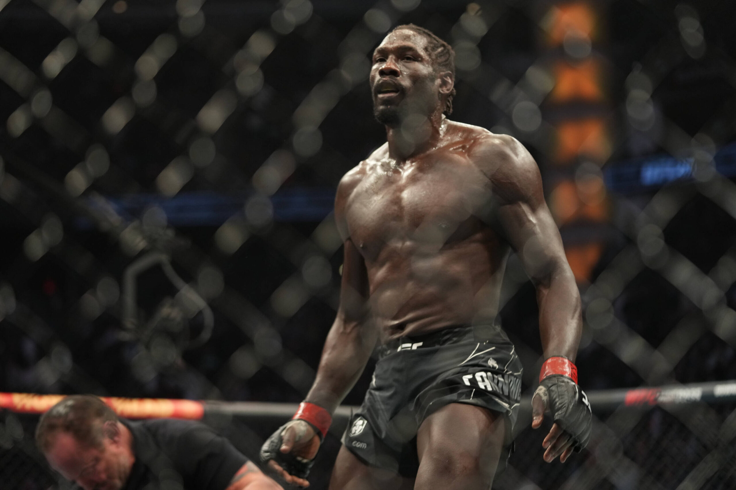 Jared Cannonier reacts during his UFC Fight Night bout.