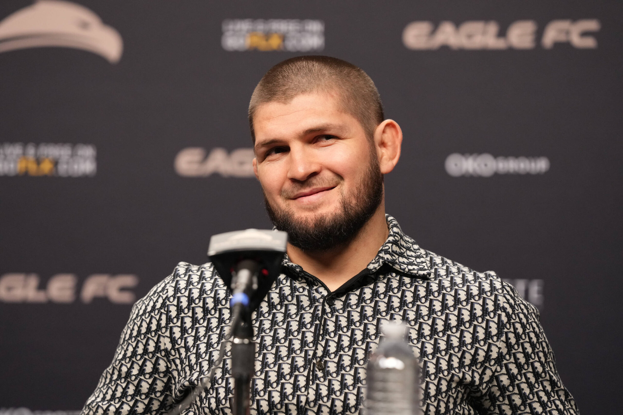 January 27, 2022, MIAMI, FL, Miami, Florida, United States: MIAMI, FL- JANUARY 27: Khabib Nurmagomedov at the Eagle FC 44 - Spong vs Kharitonov eve...