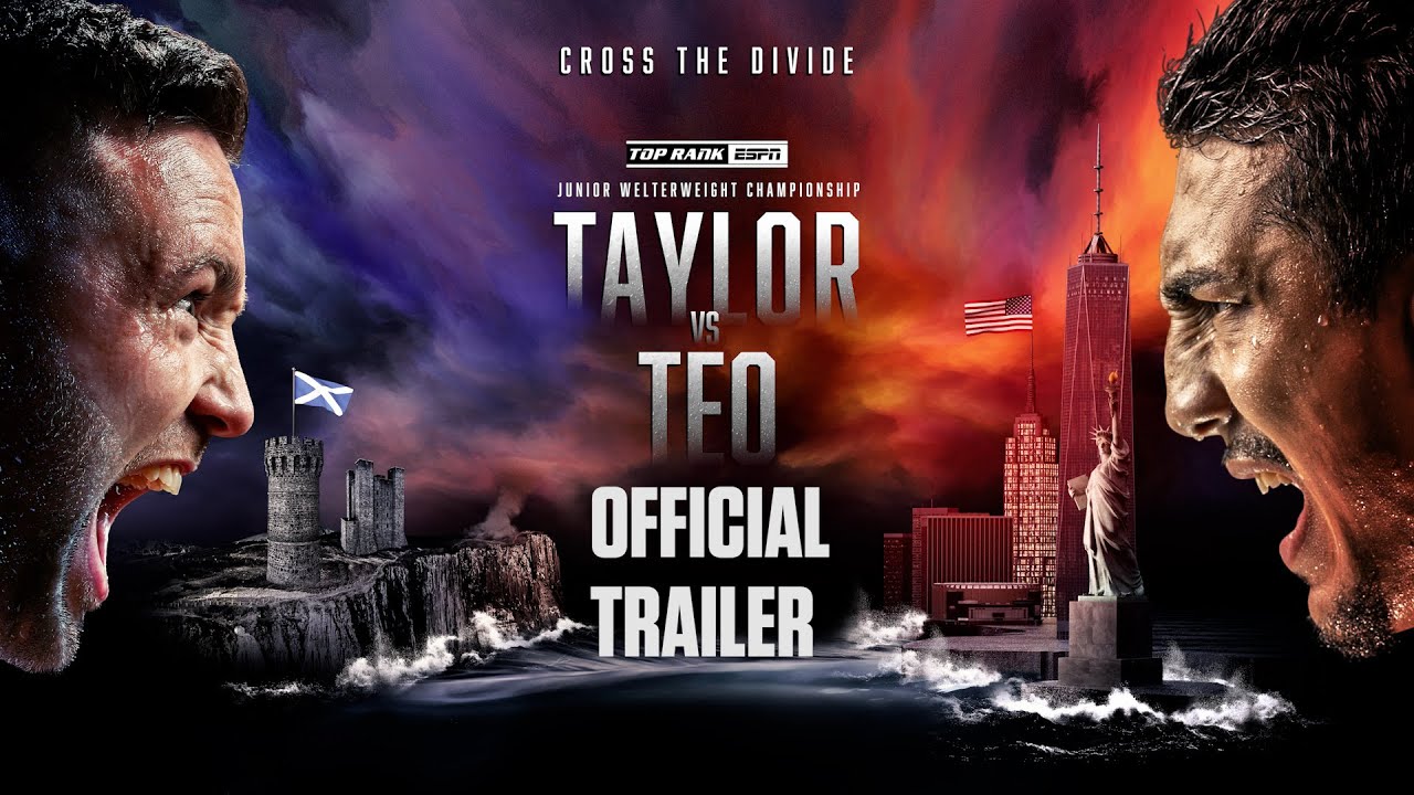 Josh Taylor vs. Teofimo Lopez official poster.
