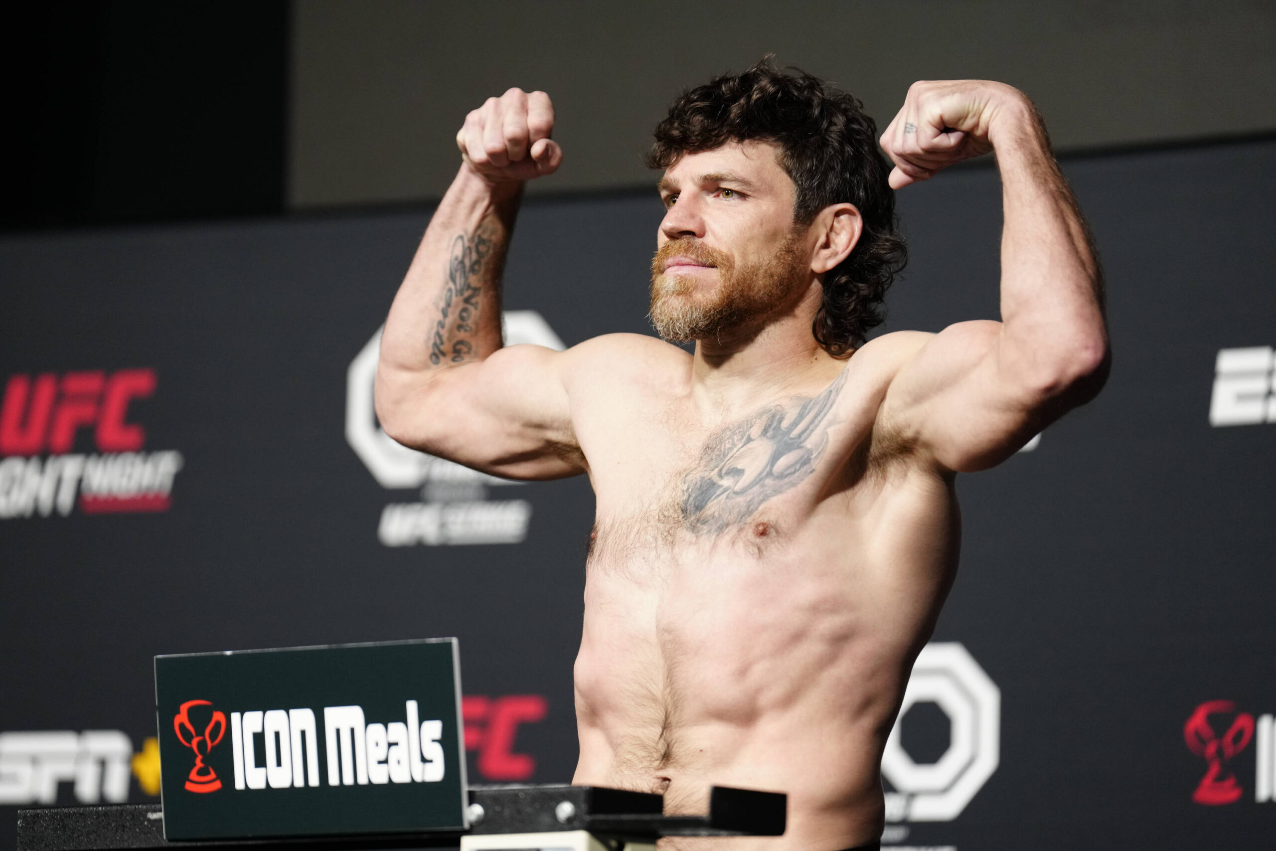 Jim Miller at weigh-ins for his UFC fight at UFC Vegas 74.