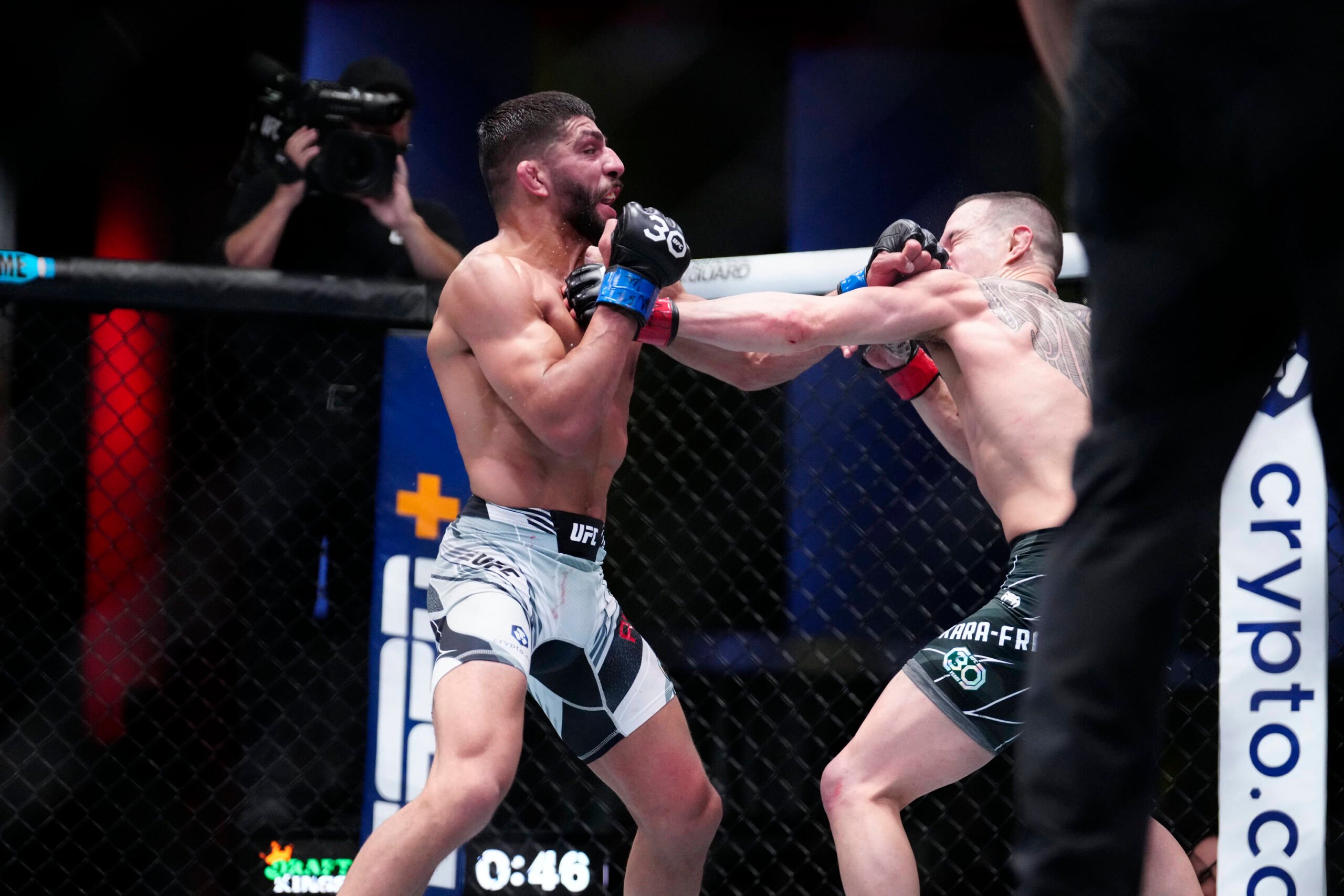 KaI Kara-France and Amir Albazi compete in a 5-round bout at UFC Apex for UFC Fight Night - Vegas 74