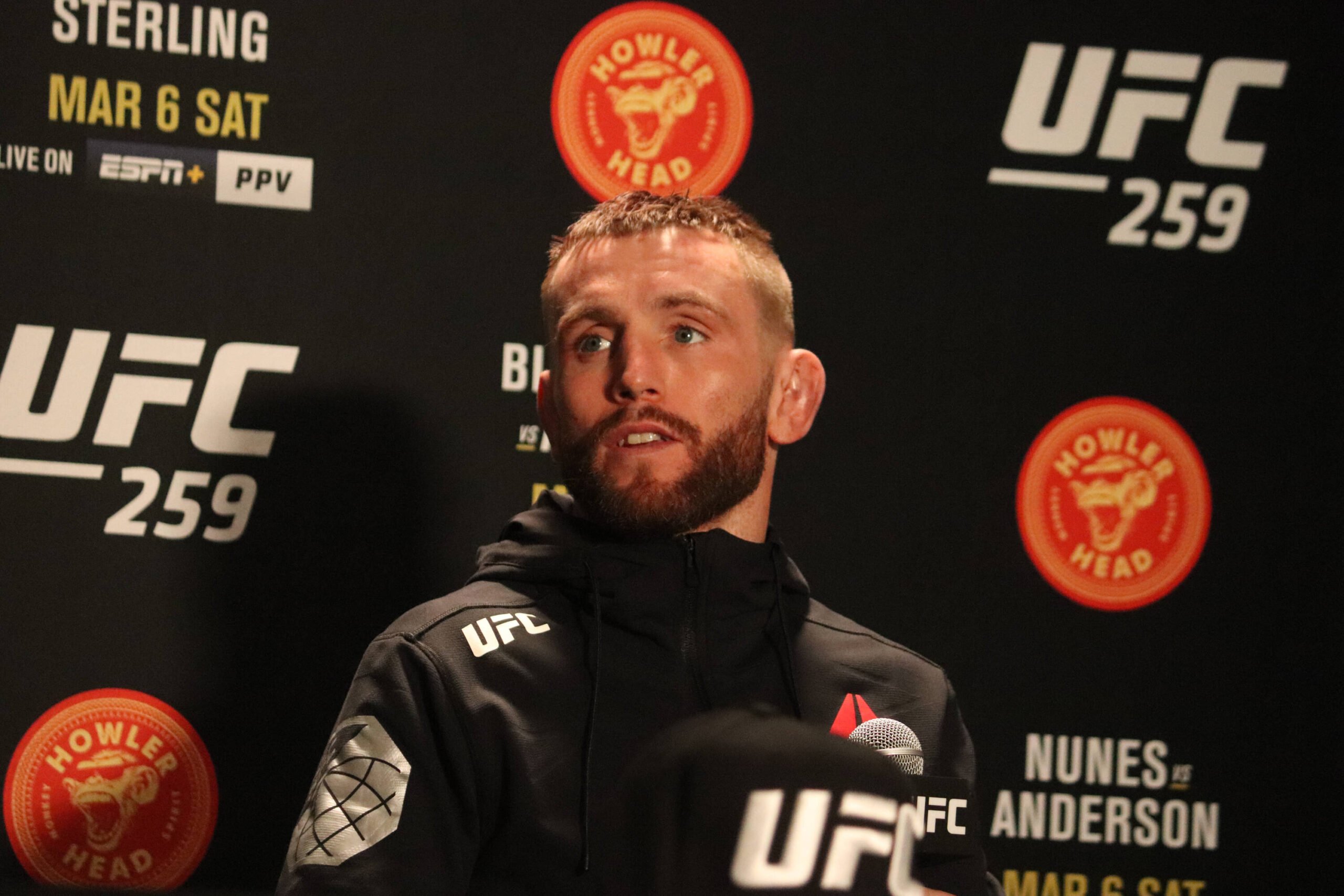 March 6, 2021, Las Vegas, Nevada, Las Vegas, NV, United States: Las Vegas, NV - March 6: Tim Elliott interacts with media after the UFC 259 Blachow...