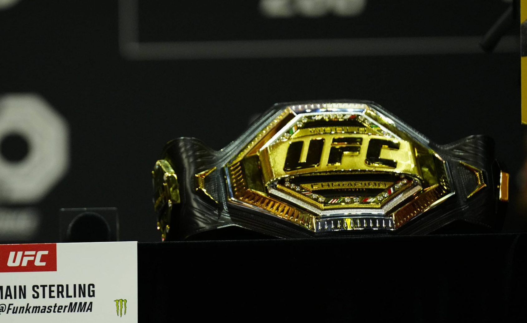 May 4, 2023, Newark, NJ, NEWARK, NJ, United States: Newark NJ - May 4: Aljamain Sterling speaks to the press and the fans at UFC288 - Sterling vs C...