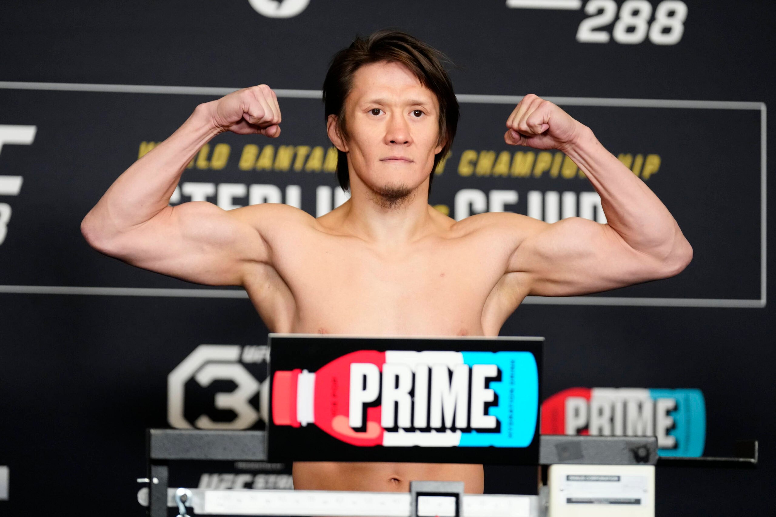 Zhalgas Zhumagulov at UFC 288 weigh-ins.