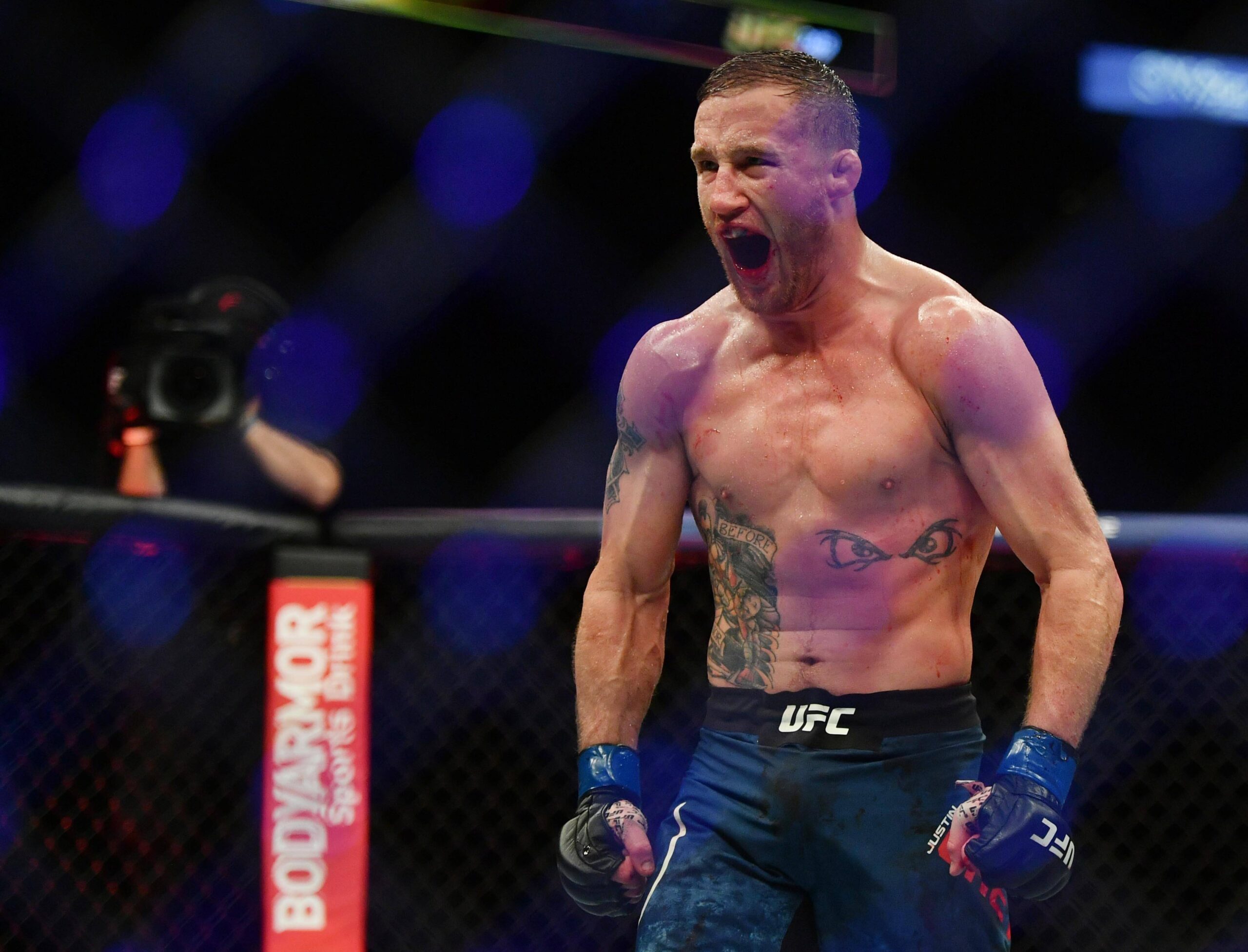 Justin Gaethje after beating Tony Ferguson at UFC 249.