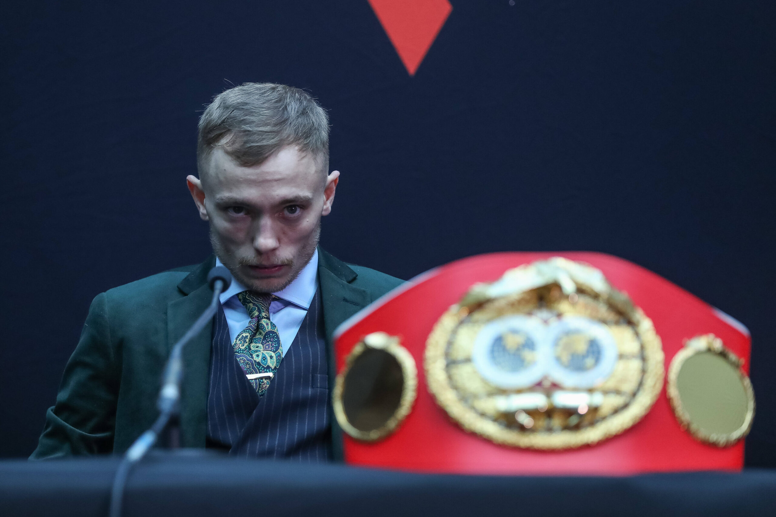 Sunny Edwards with his title belt