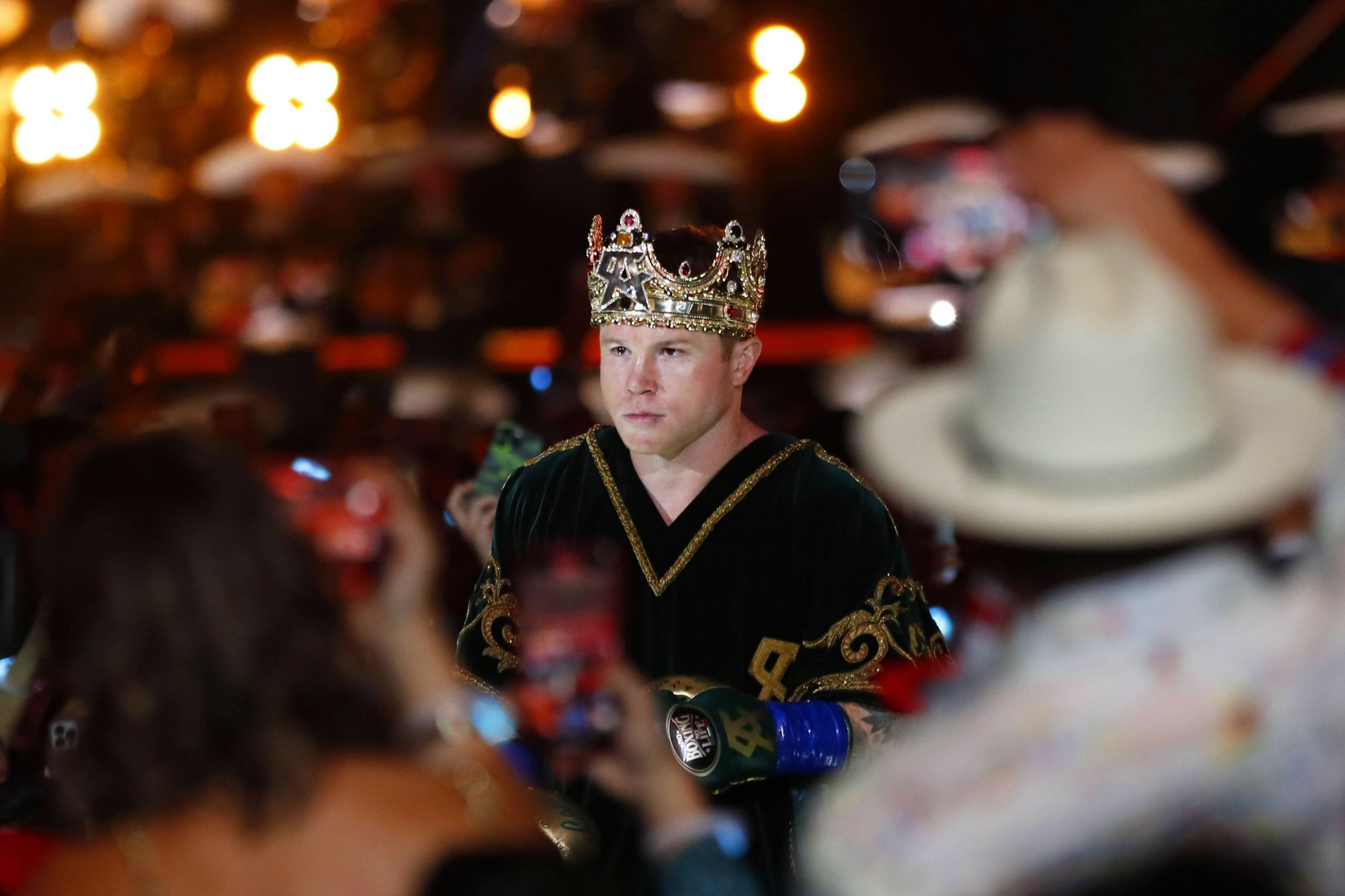 Canelo Alvarez wearing a crown