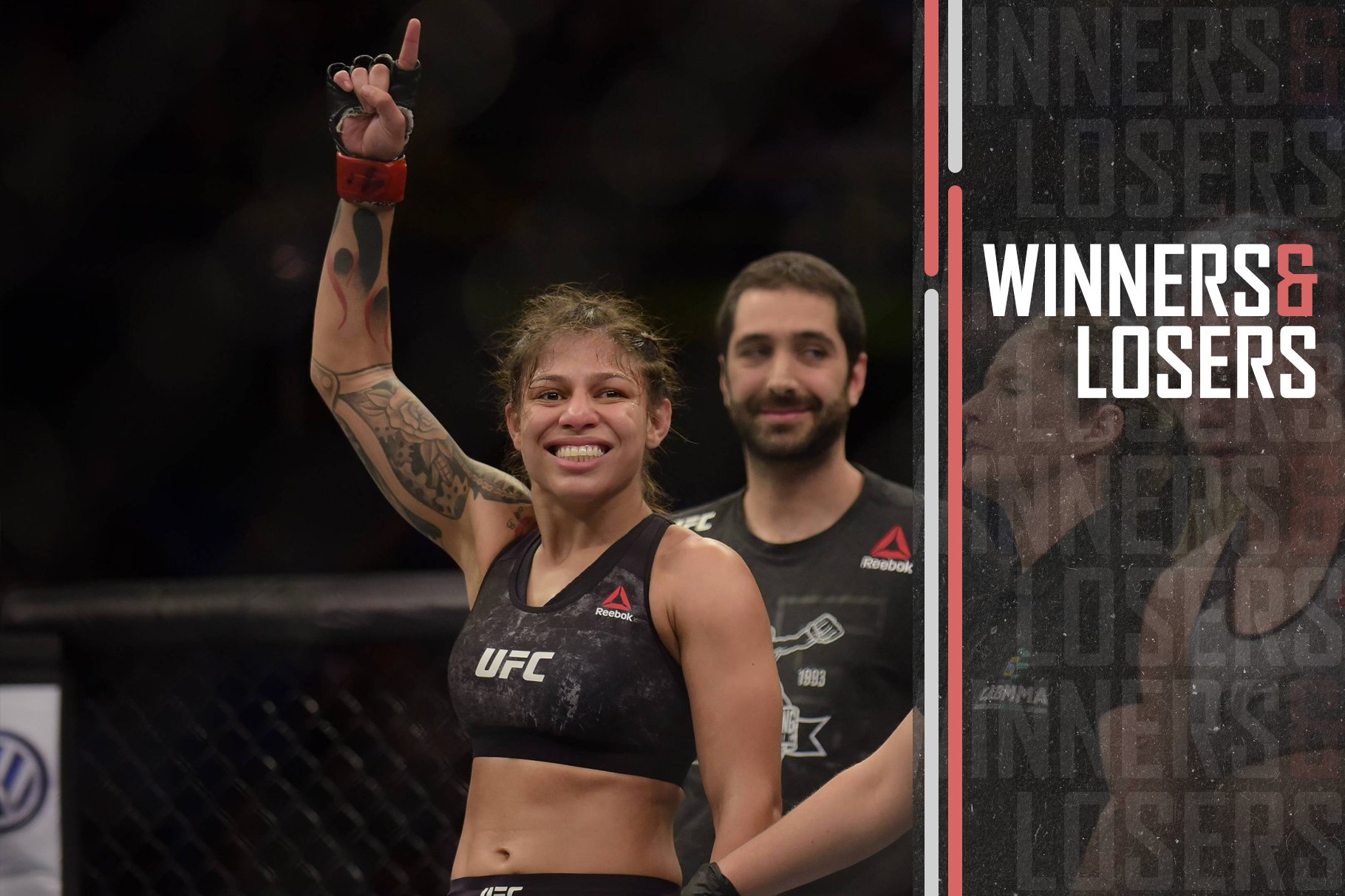 Maryna Bueno Silva celebrates winner her UFC fight.