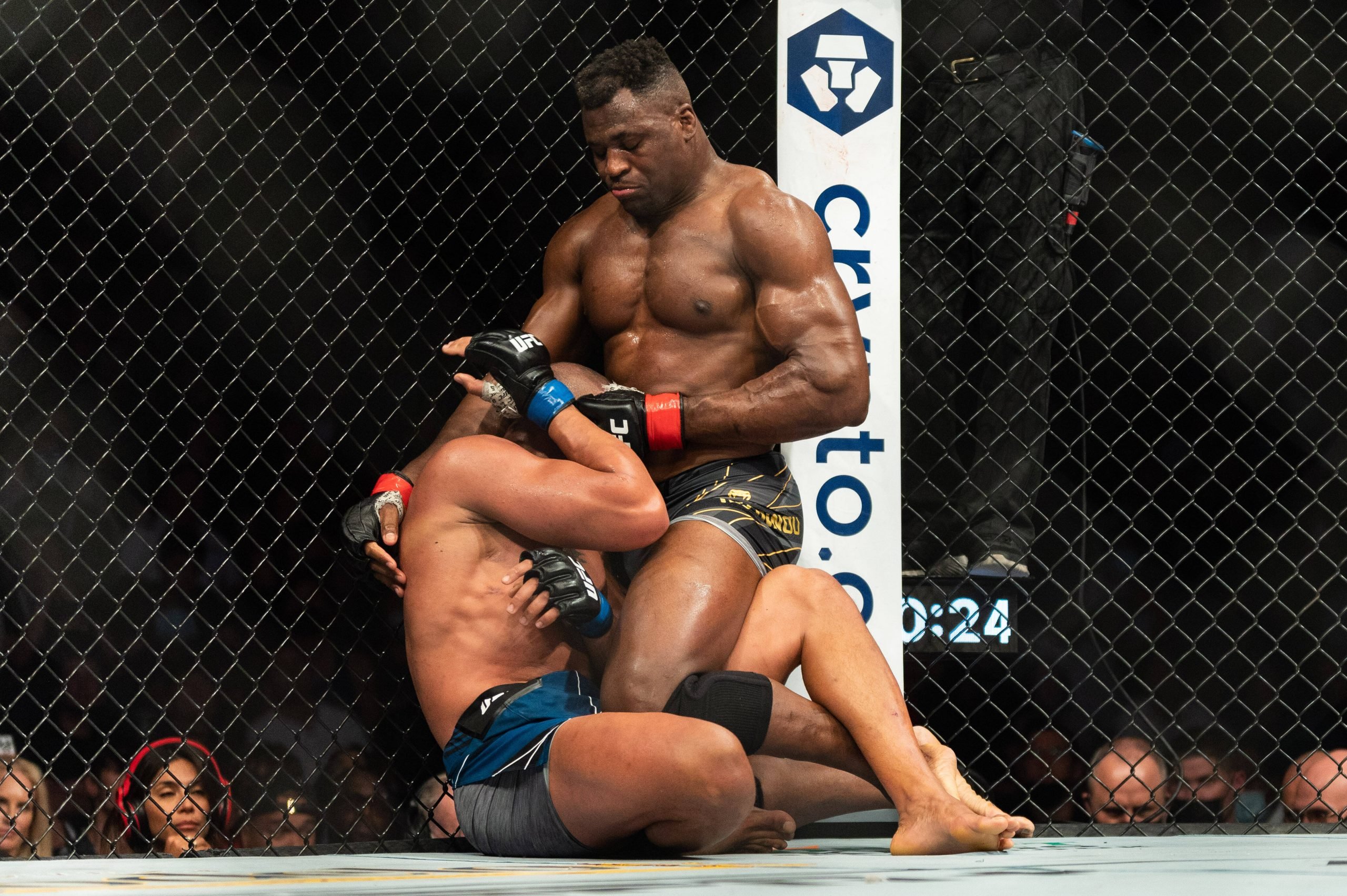 Francis Ngannou on his way to victory over Ciryl Gane.