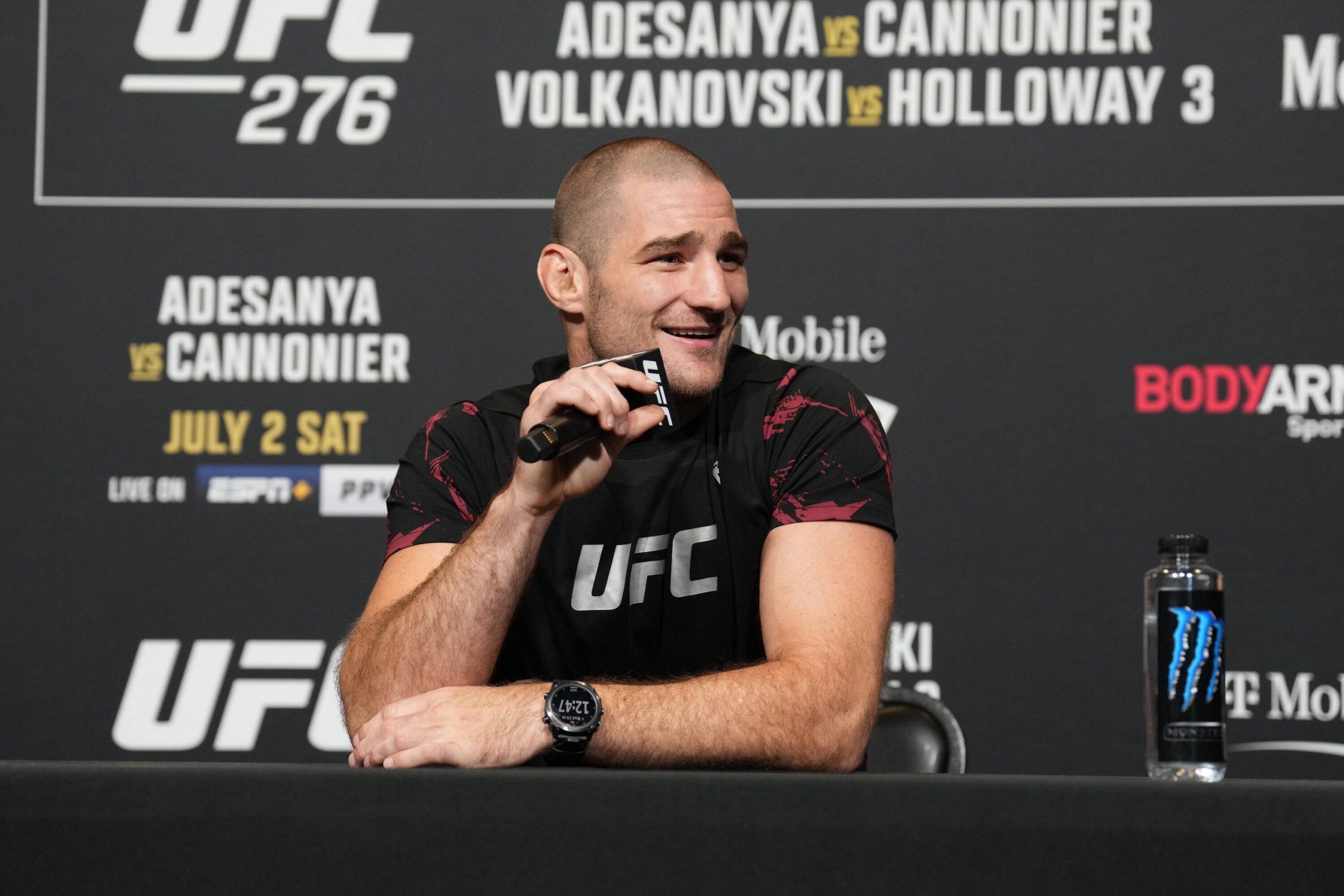 June 29, 2022, LAS VEGAS, NV, LAS VEGAS, NV, United States: LAS VEGAS, NV - June 29: Sean Strickland meets with the press for media day at UFC Apex...