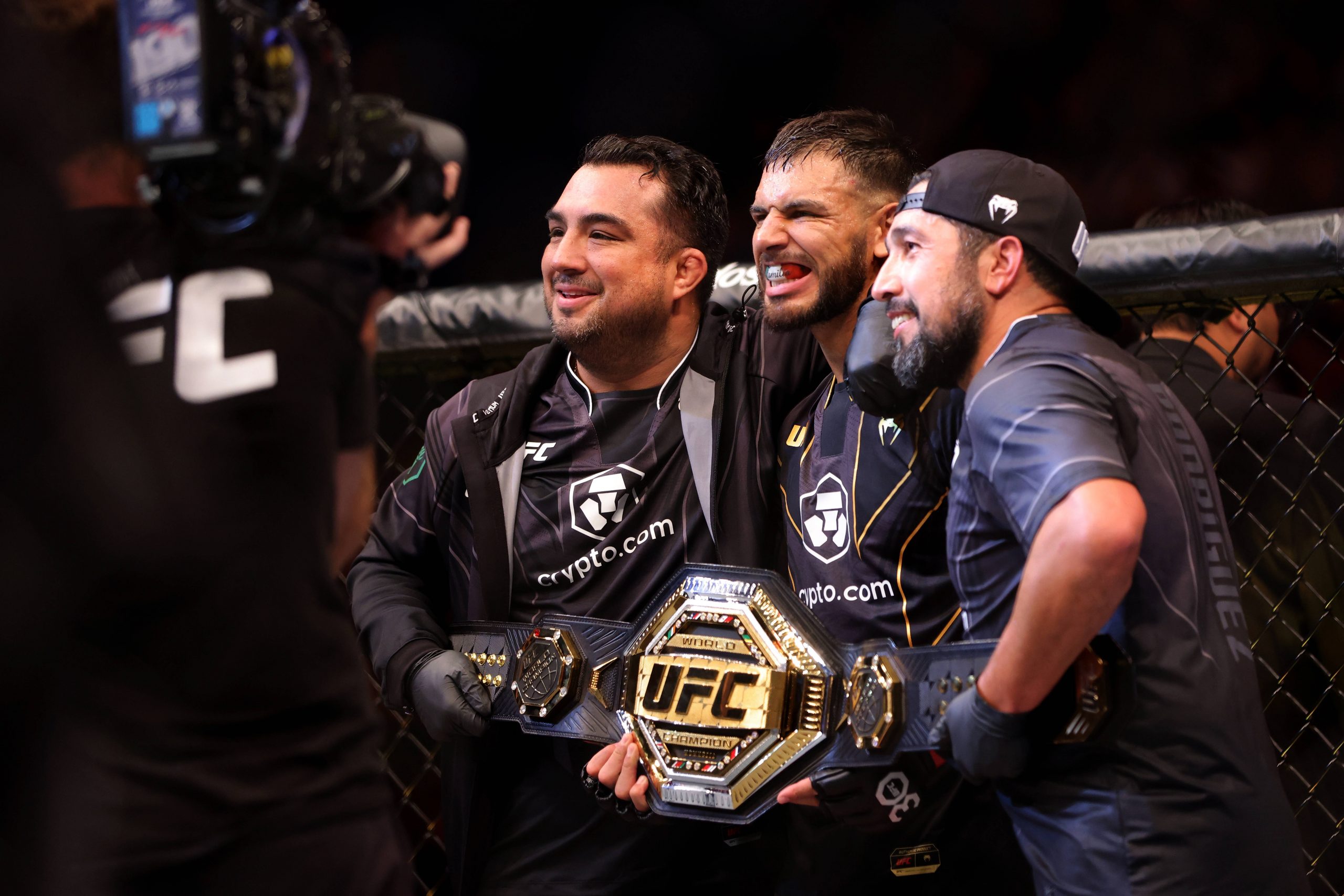 UFC 284 PERTH, Yair Rodriguez of Mexico is seen after winning his fight against Josh Emmett of the USA during their Featherweight interim title bou...