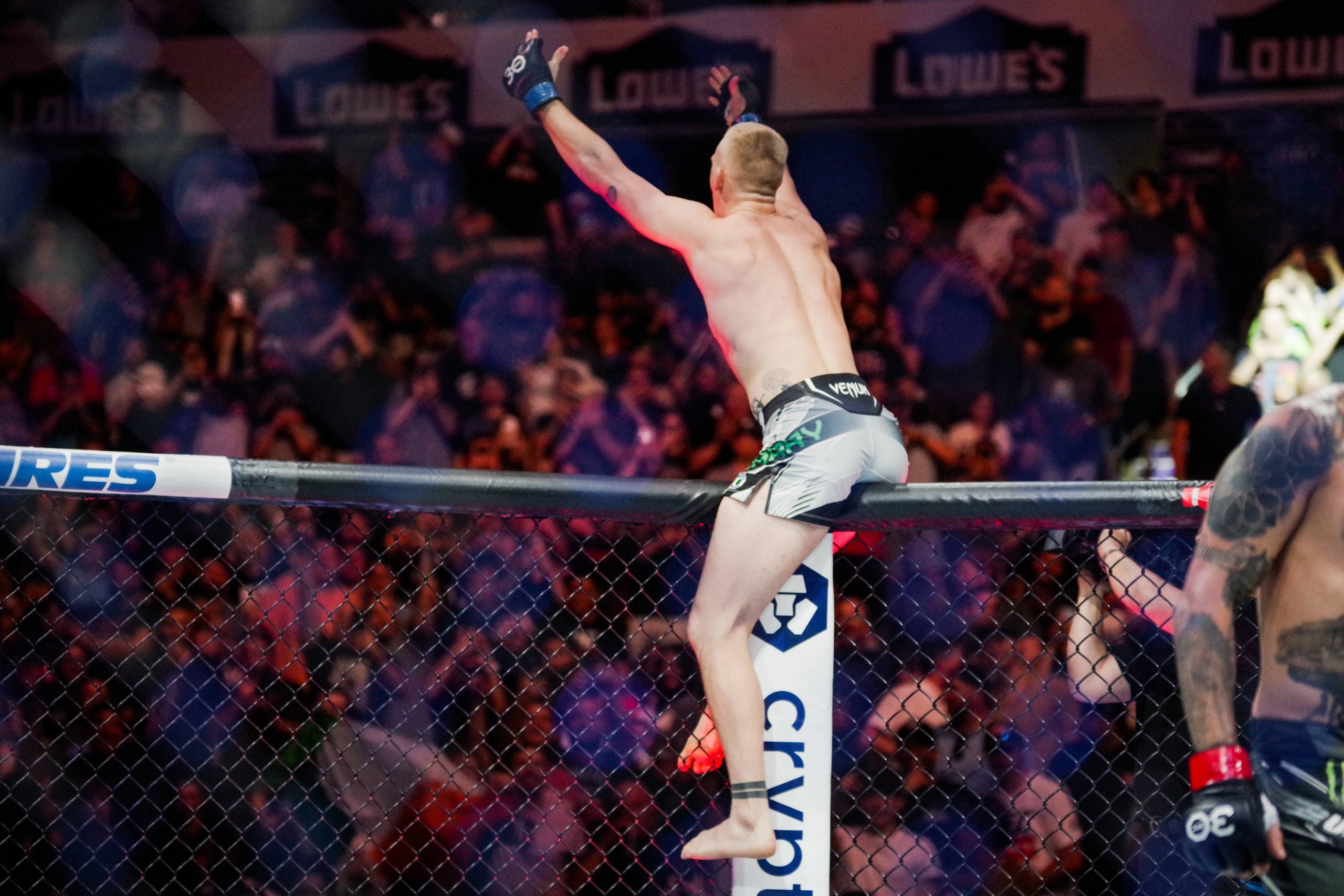 May 13, 2023, Charlotte, NC, North Carolina, USA: CHARLOTTE, NORTH CAROLINA - May 13: (L-R) Ian Machado Garry celebrates his ko victory over Daniel...