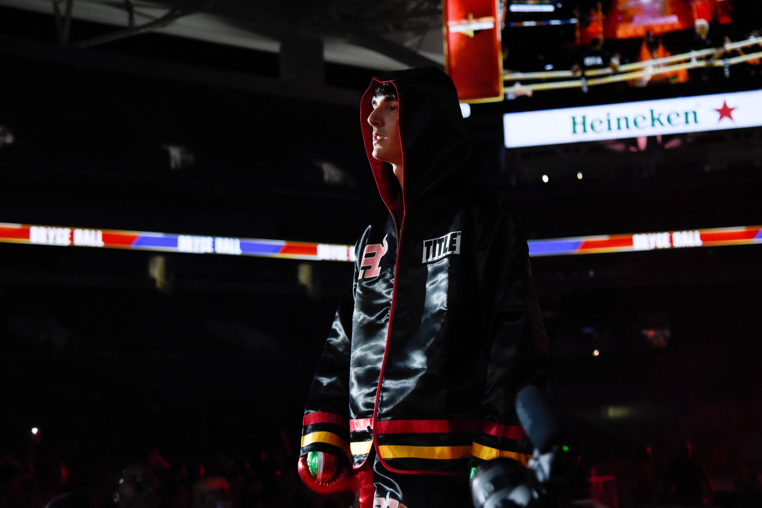MIAMI GARDENS, FL - JUNE 12: Bryce Hall enters the ring during LiveXLive™s Social Gloves: Battle of the Platform match - YouTubers vs. TikTokers on...