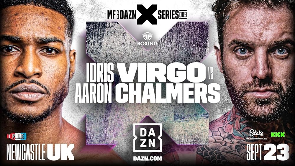 Misfits Boxing MF & DAZN X Series 009 Idris Virgo vs. Aaron Chalmers official poster.