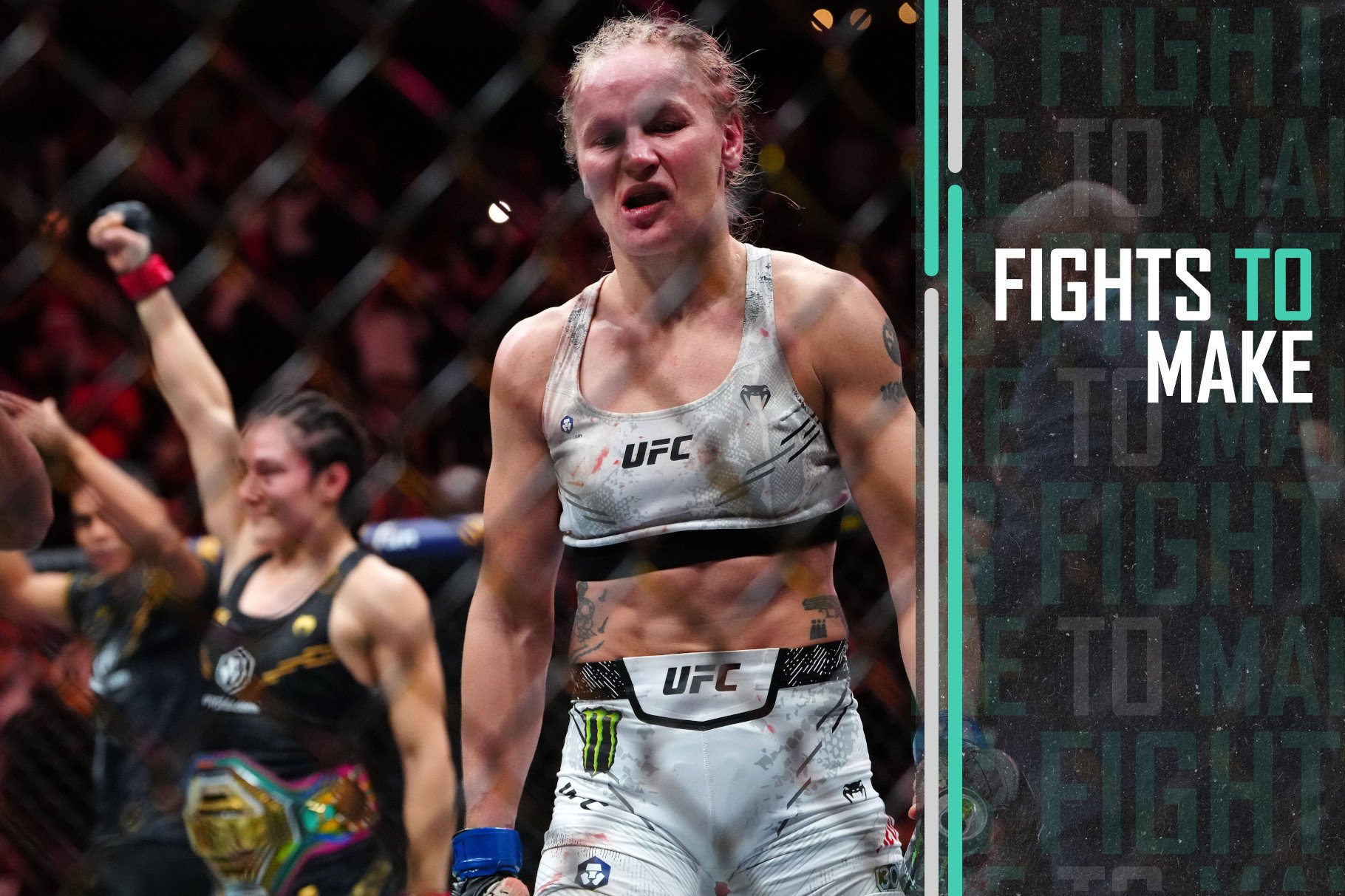 Noche UFC - Las Vegas- Holland vs Della Maddalena Sep 16, 2023; Las Vegas, Nevada, USA; Alexa Grasso (red gloves) and Valentina Shevchenko (blue gl...