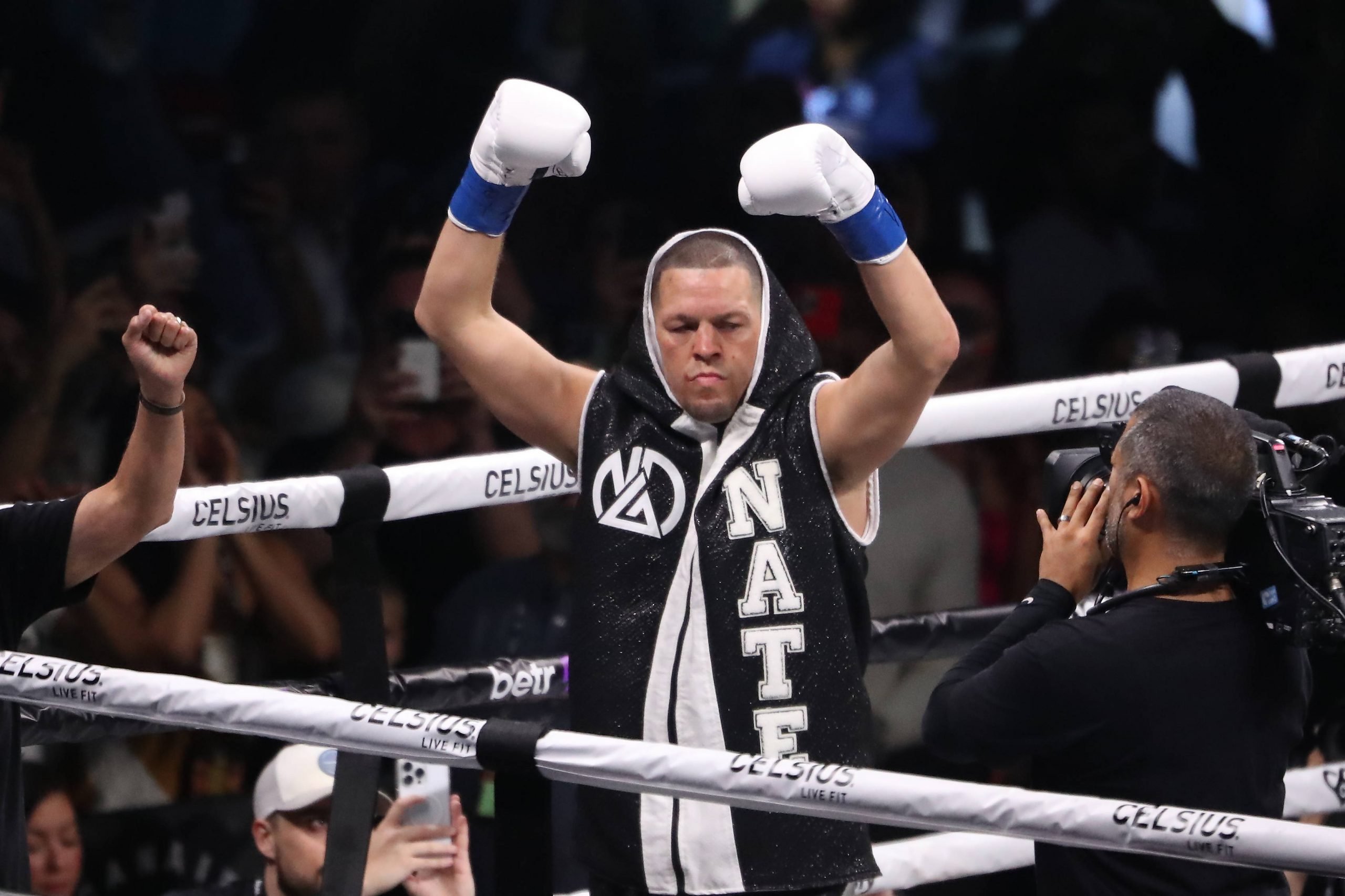 August 5, 2023, Dallas, Texas, DALLAS, TEXAS, United States: DALLAS, TEXAS - AUGUST 5: Nate Diaz steps in the ring for his 8-round main-event Cruis...