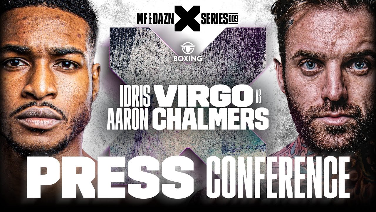 Misfits Boxing MF & DAZN: X Series 009 Idris Virgo vs. Aaron Chalmers official poster.