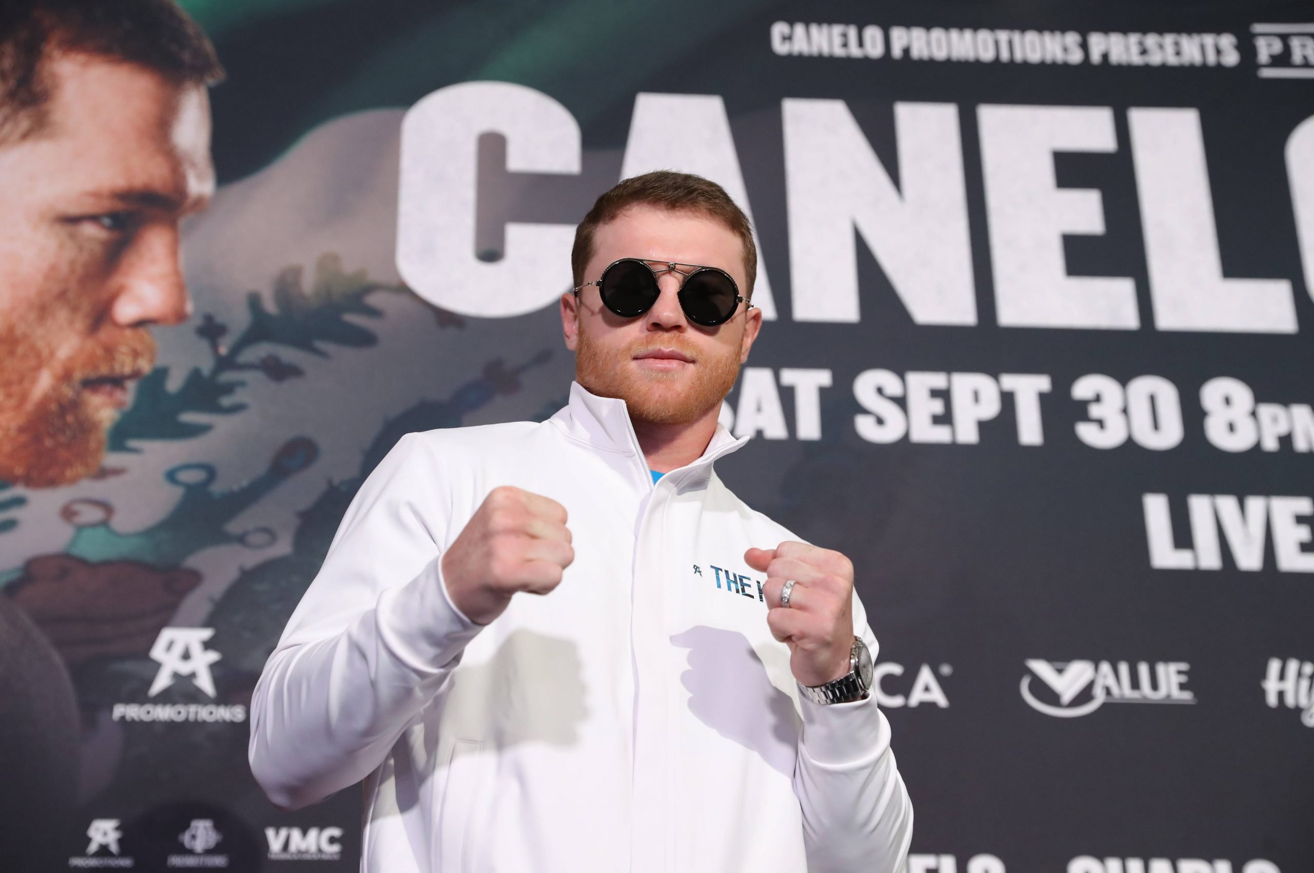 Canelo Alvarez during his open workouts for Jermell Charlo fight.