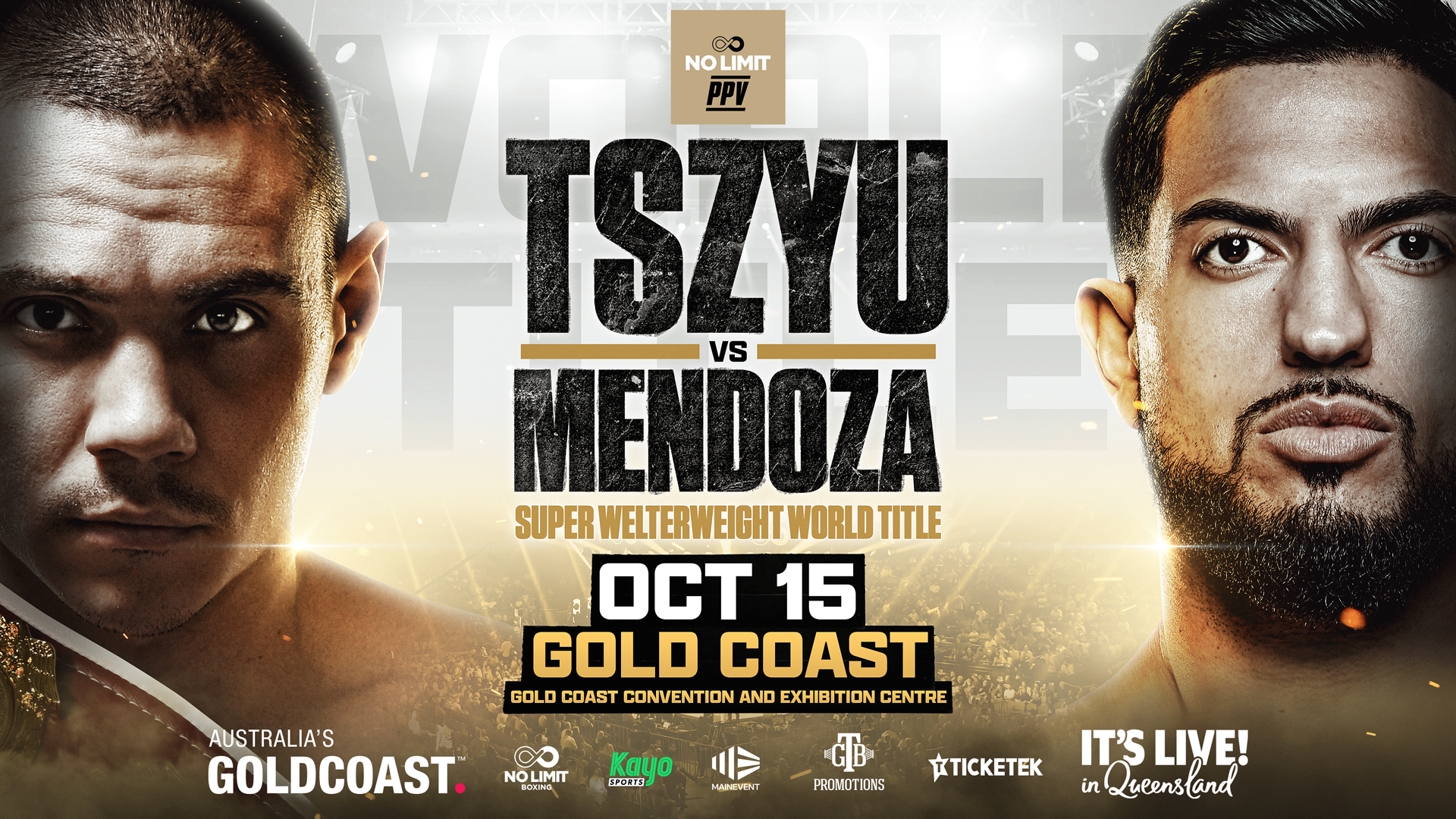 Tim Tszyu vs. Brian Mendoza is set for the Gold Coast Convention and Exhibition Centre.