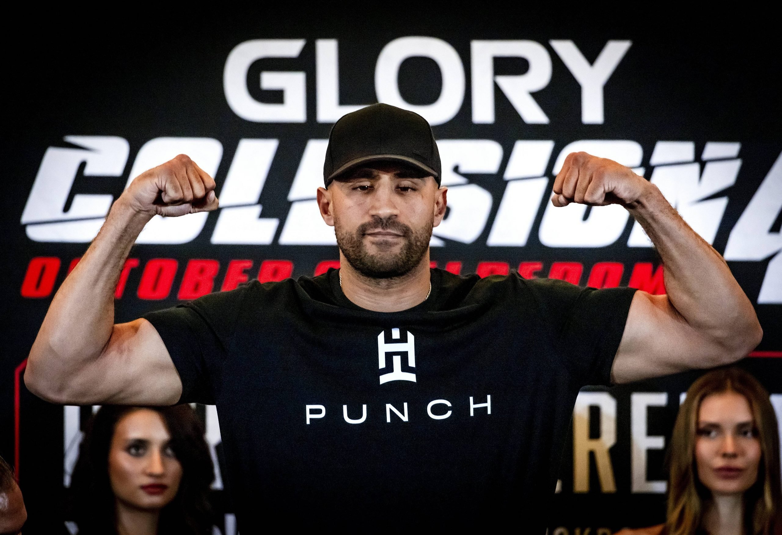 GLORY 89's Badr Hari during the weigh-ins for GLORY Collision 4.