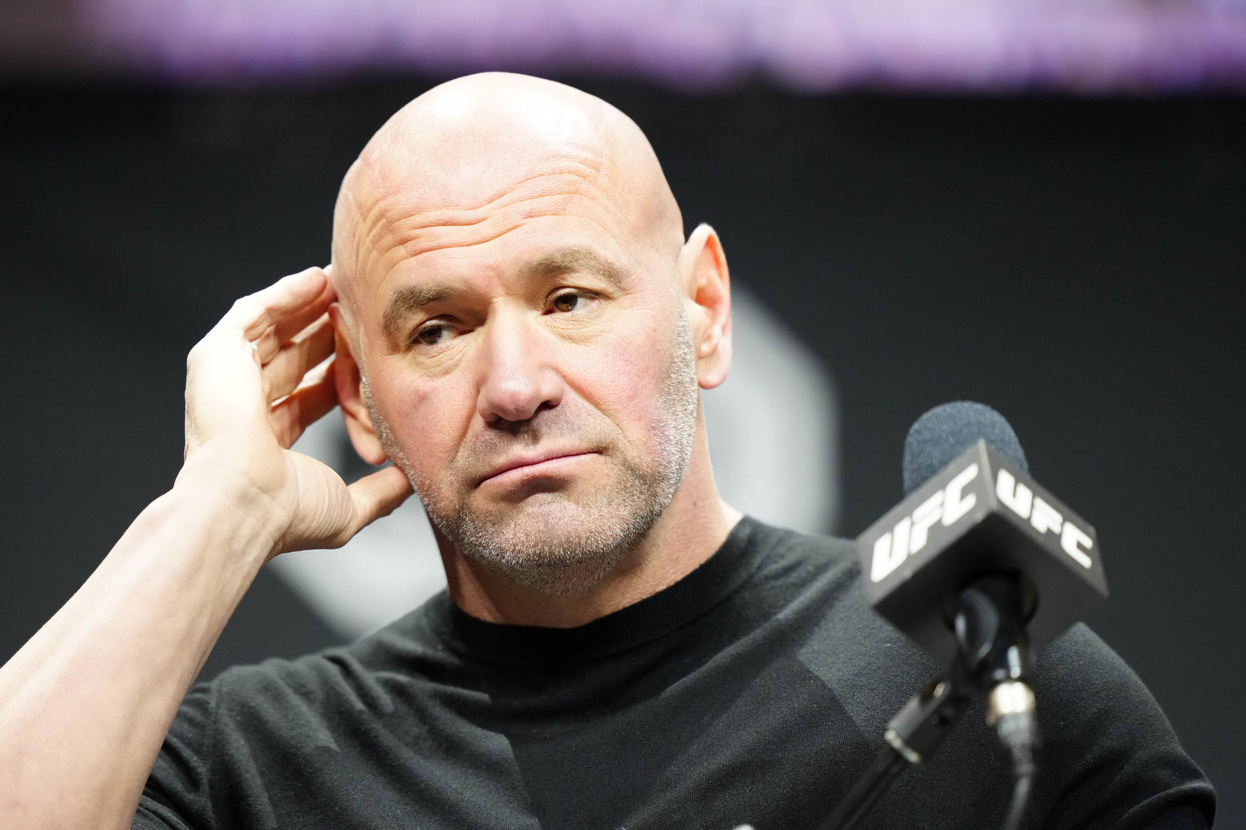 Dana White at a UFC 288 press conference.