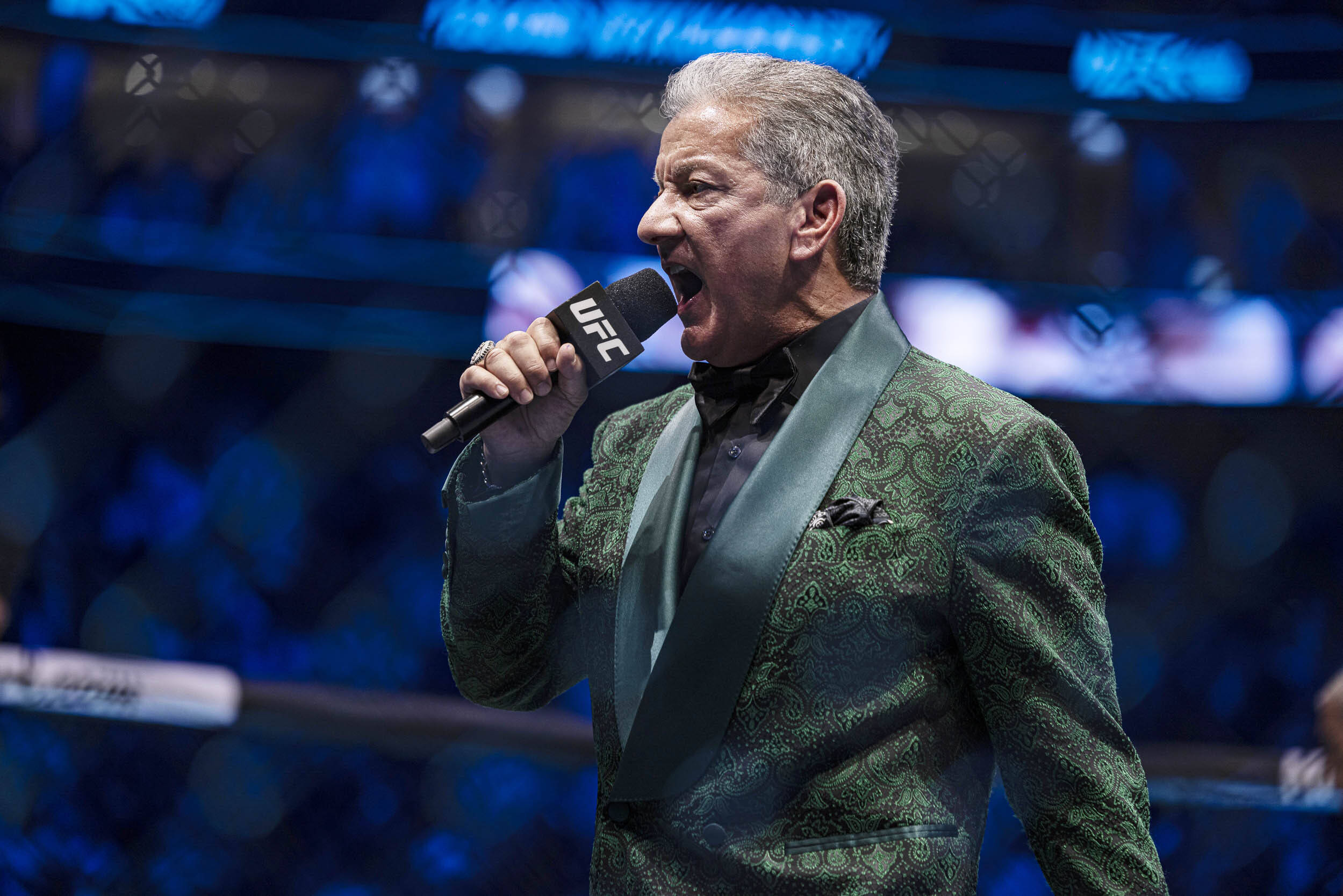 UFC 294 will have a back up fighter. MMA: UFC 280-Oliveira vs Makhachev Oct 22, 2022; Abu Dhabi, UAE; UFC announcer Bruce Buffer introduces Charles...