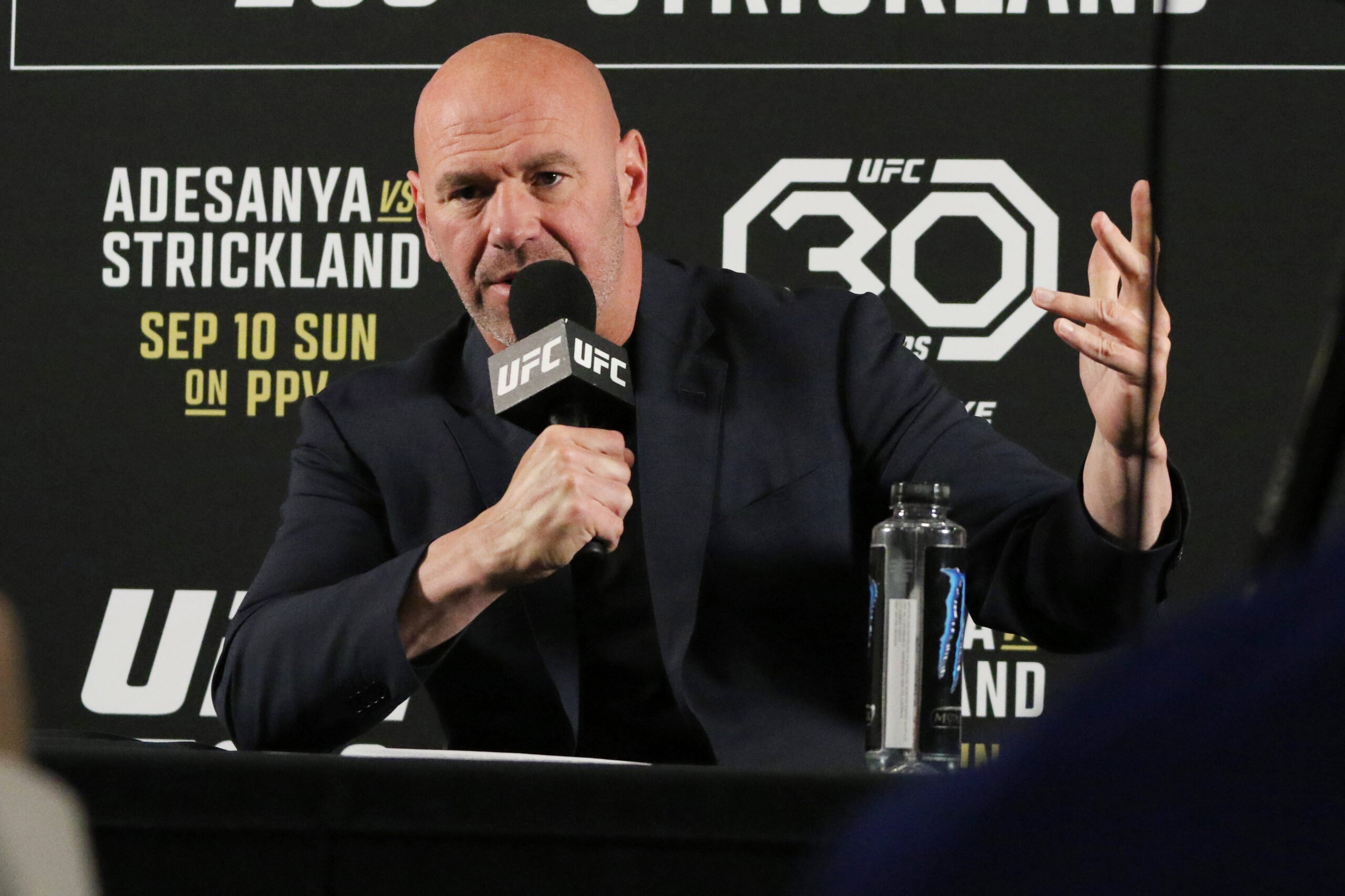 MMA: UFC 293 - Adesanya vs Strickland Sep 9, 2023; Sydney, NSW, AUSTRALIA; UFC President Dana White speaks at a press conference, PK, Pressekonfere...