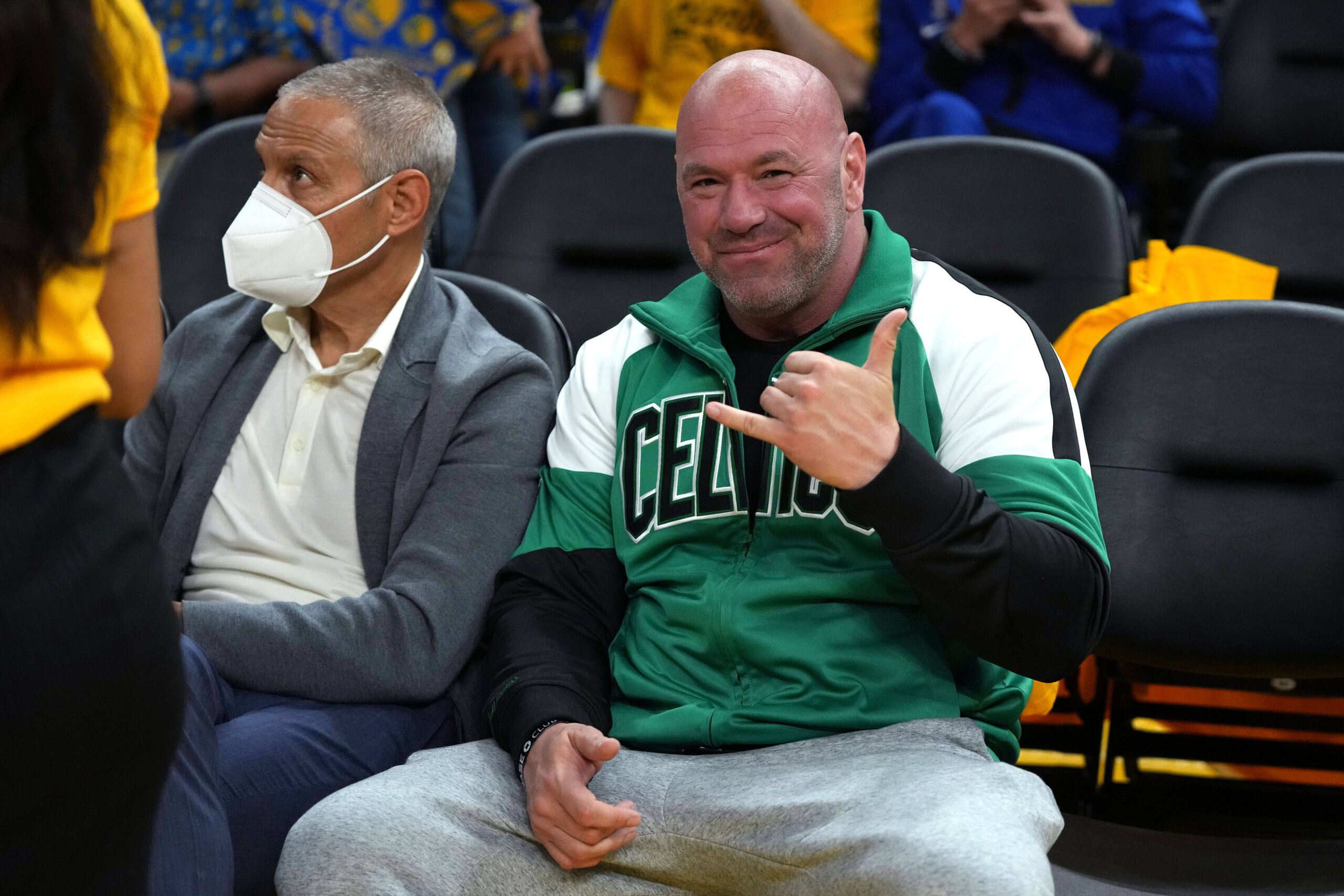 UFC parent company owner Ari Emanuel and powerless frontman Dana White before UFC 294.