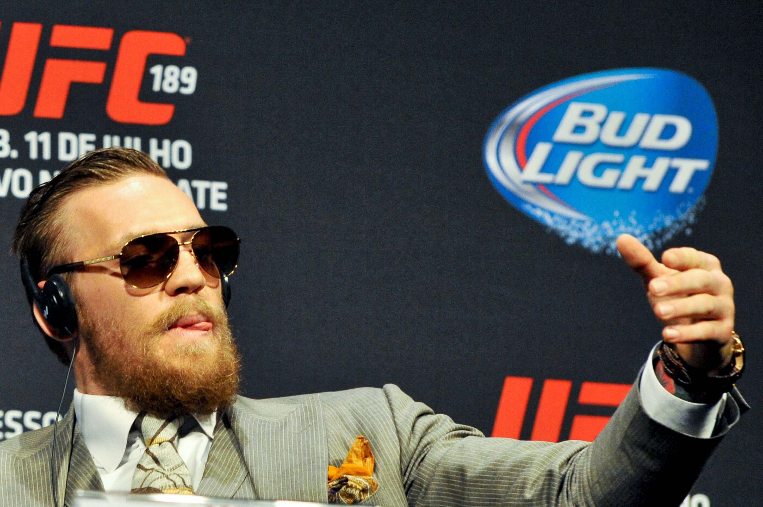 RIO DE JANEIRO, Brazil - 03 20 2015: WEIGHING UFC RIO - press conference PK Pressekonferenz with the featherweight challenger Conor McGregor during...