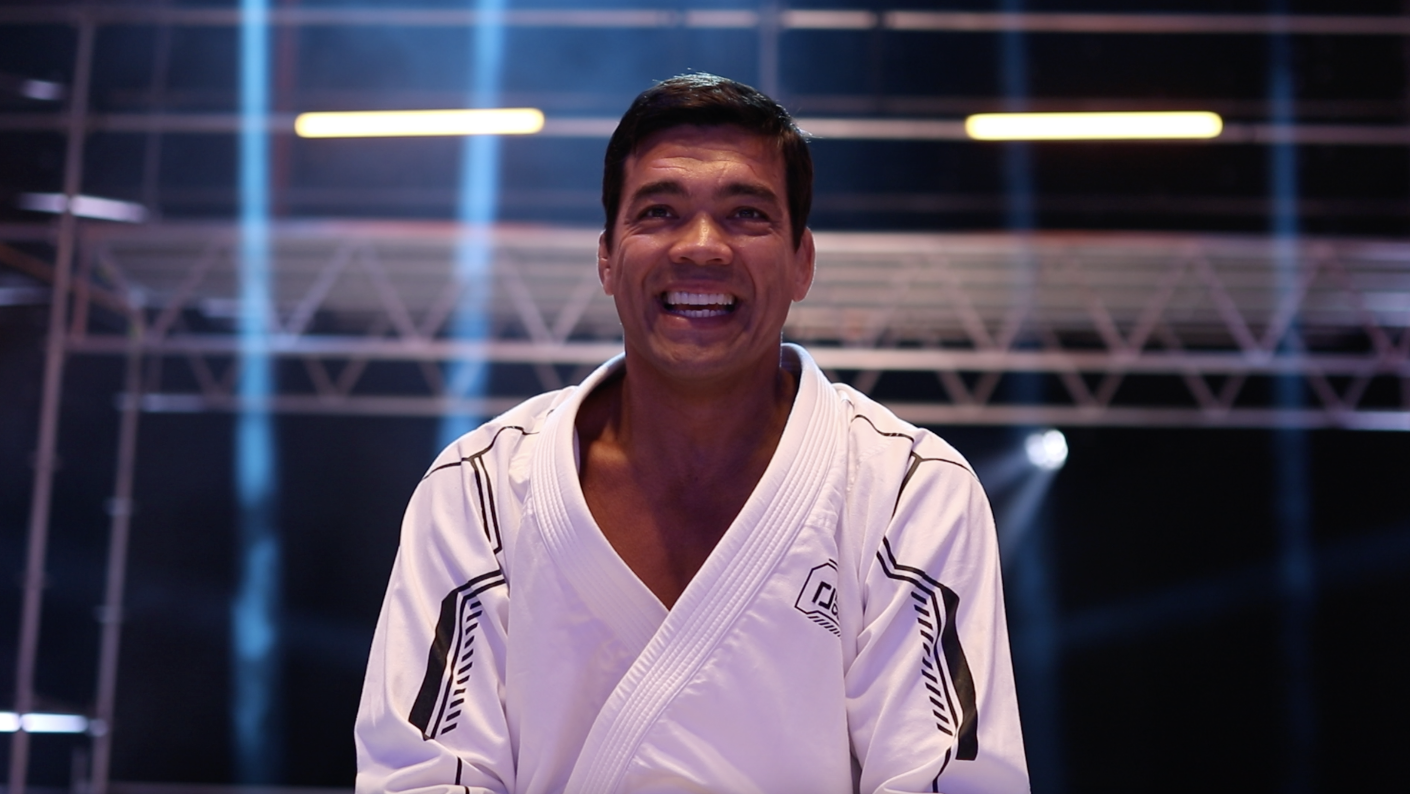 Lyoto Machida interviewed by Eddie Mercado at Karate Combat 42 in the Dominican Republic