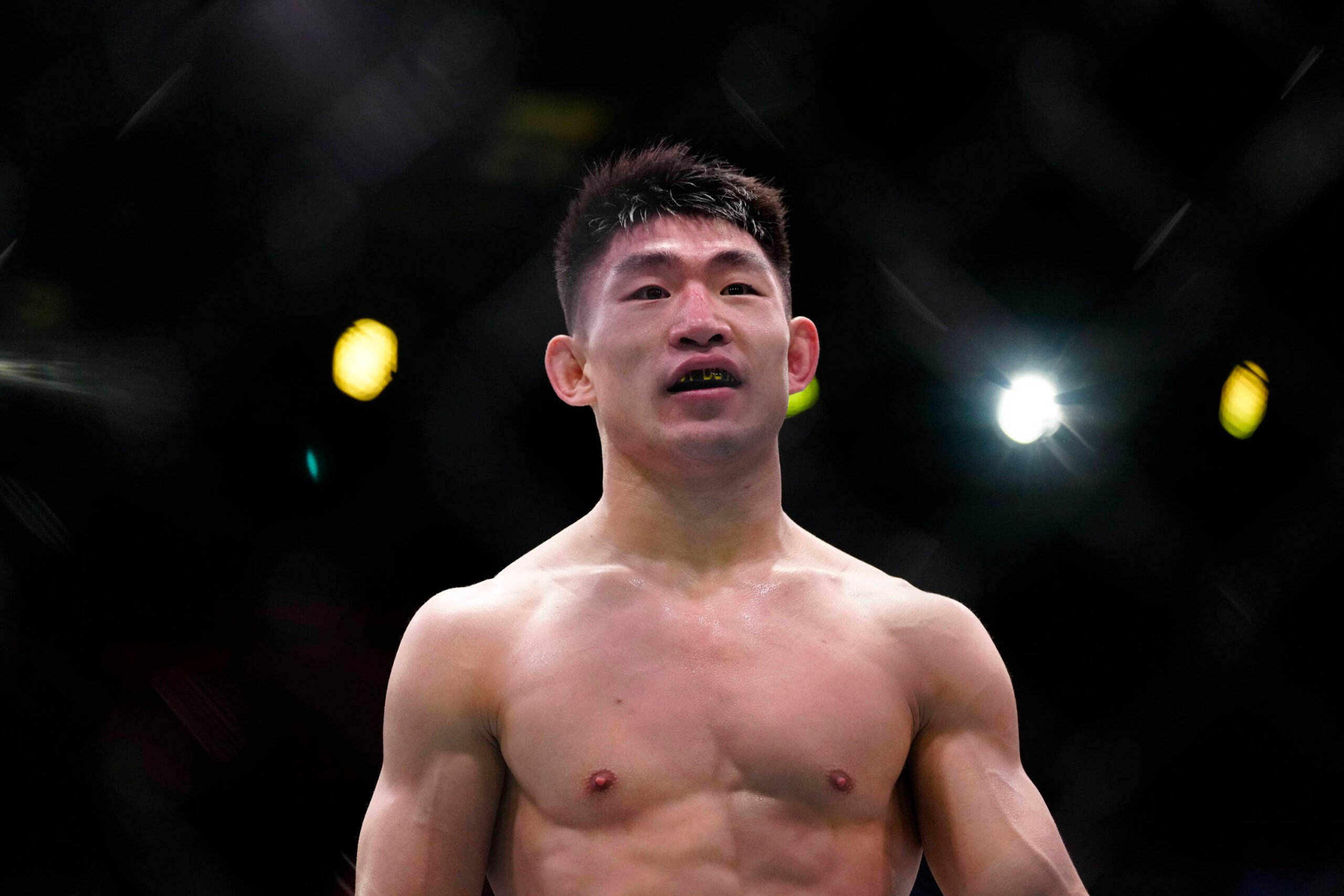 UFC Vegas 83's Song Yadong in a Bantamweight bout at UFC Apex for UFC Fight Night - Song v Simon on April 29, 2023 in Las Vegas, NV, United States.