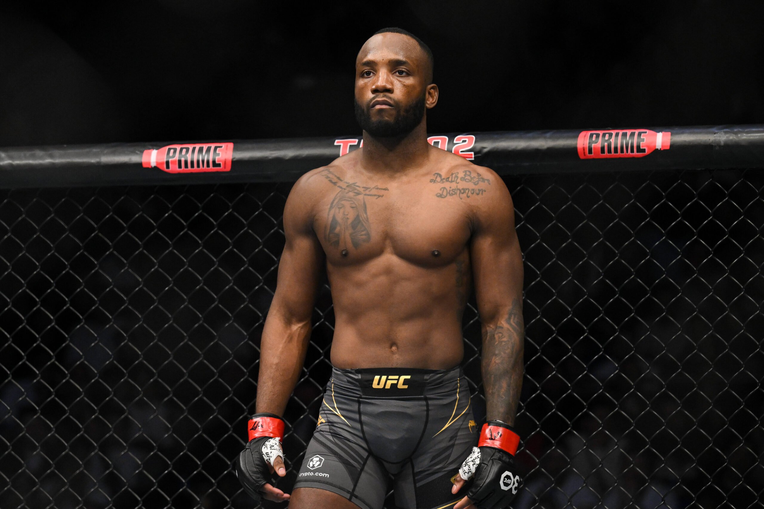 UFC 296's Leon Edwards waits to fight Kamaru Usman (not pictured) during UFC 286 at O2 Arena.