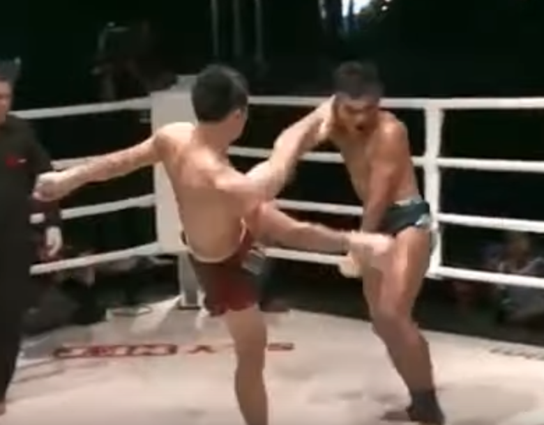 A beautiful headkick during a Lethwei match in a collection of knockouts