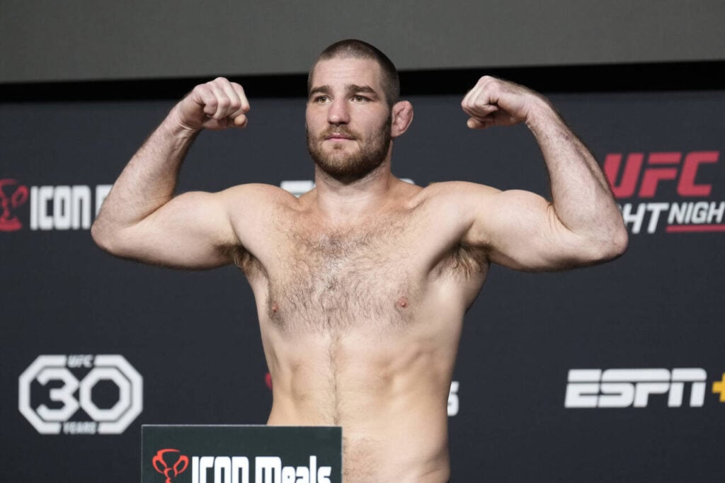 UFC 297's Sean Strickland when he weighed in at the UFC APEX last year.