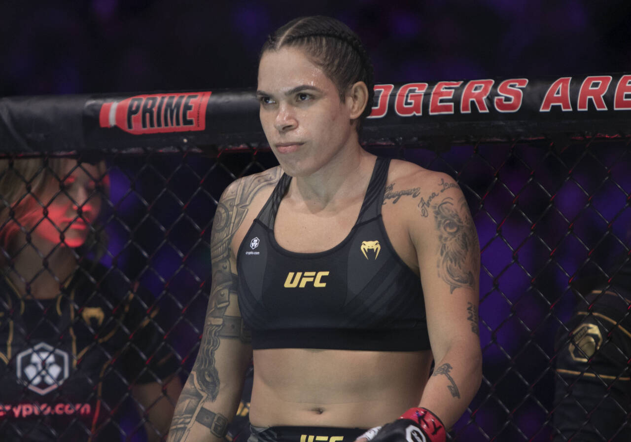 June 11, 2023, Vancouver, Vancouver, BC, Canada: VANCOUVER, BRITISH COLUMBIA - JUN 10: (L-R) Amanda Nunes and Irene Aldana during the UFC 289 event...