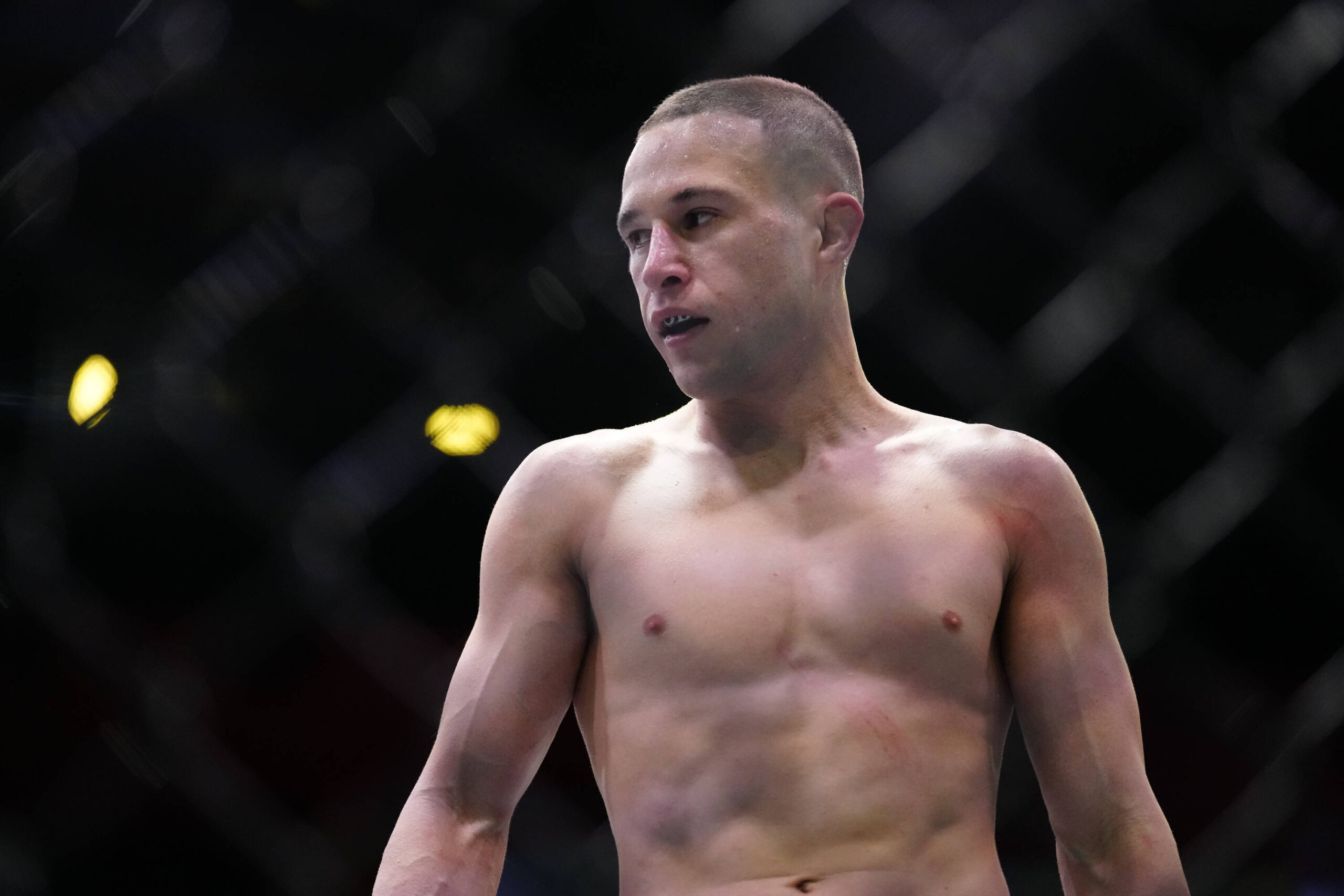 June 3, 2023, Las Vegas, NV, LAS VEGAS, NV, United States: LAS VEGAS, NV - June 3: KaI Kara-France and Amir Albazi compete in a 5-round bout at UFC...