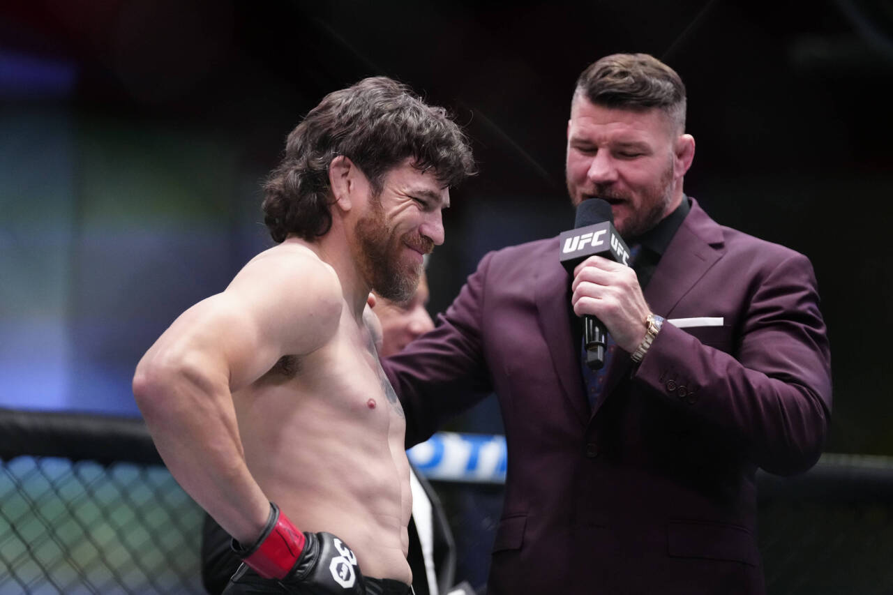 UFC fighter Jim Miller and commentator Michael Bisping