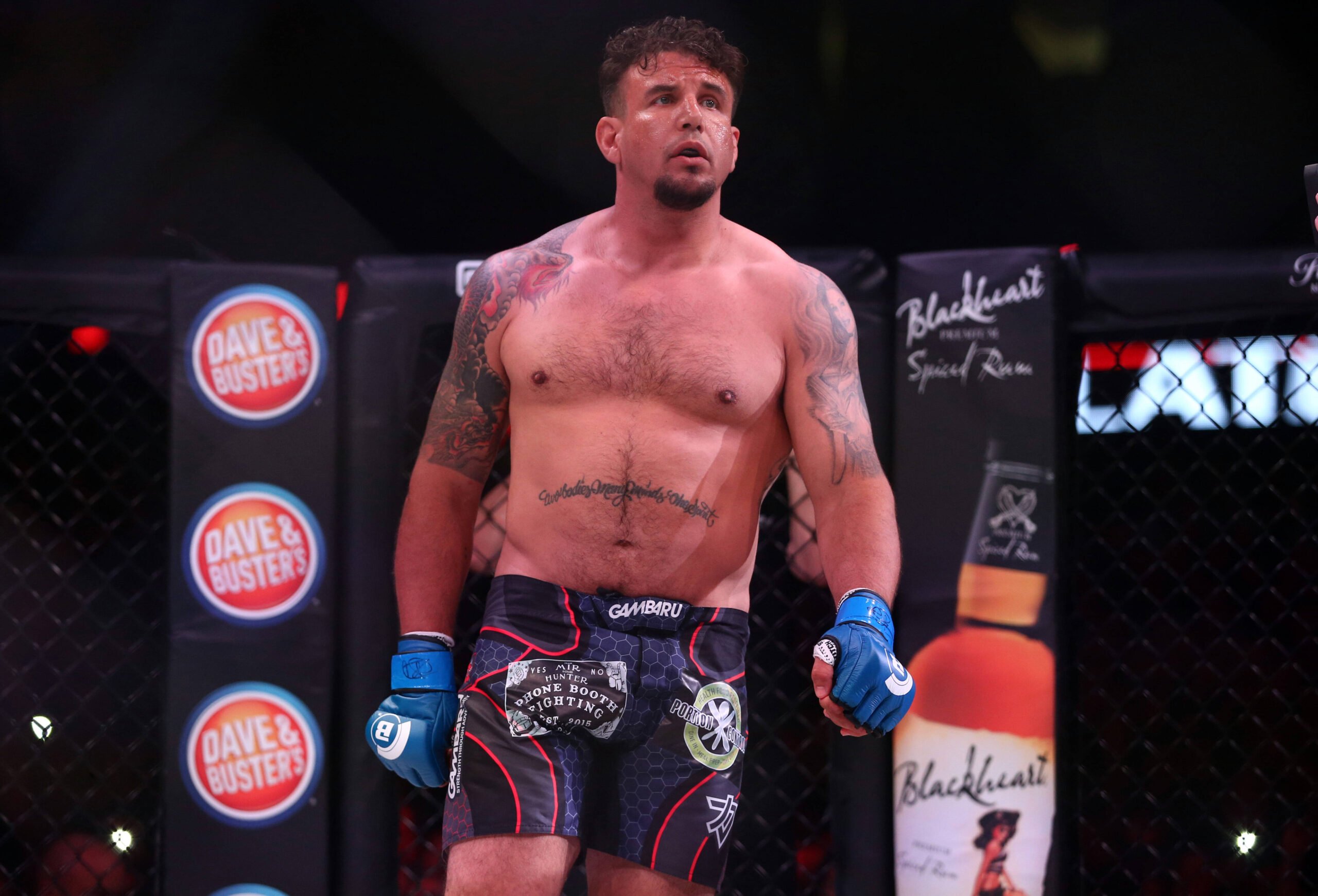 MMA: Bellator 198-Emelianeko vs Mir, Apr 28, 2018; Rosemont, IL, USA; Frank Mir (blue gloves) enters the ring before his fight against Fedor Emelia...